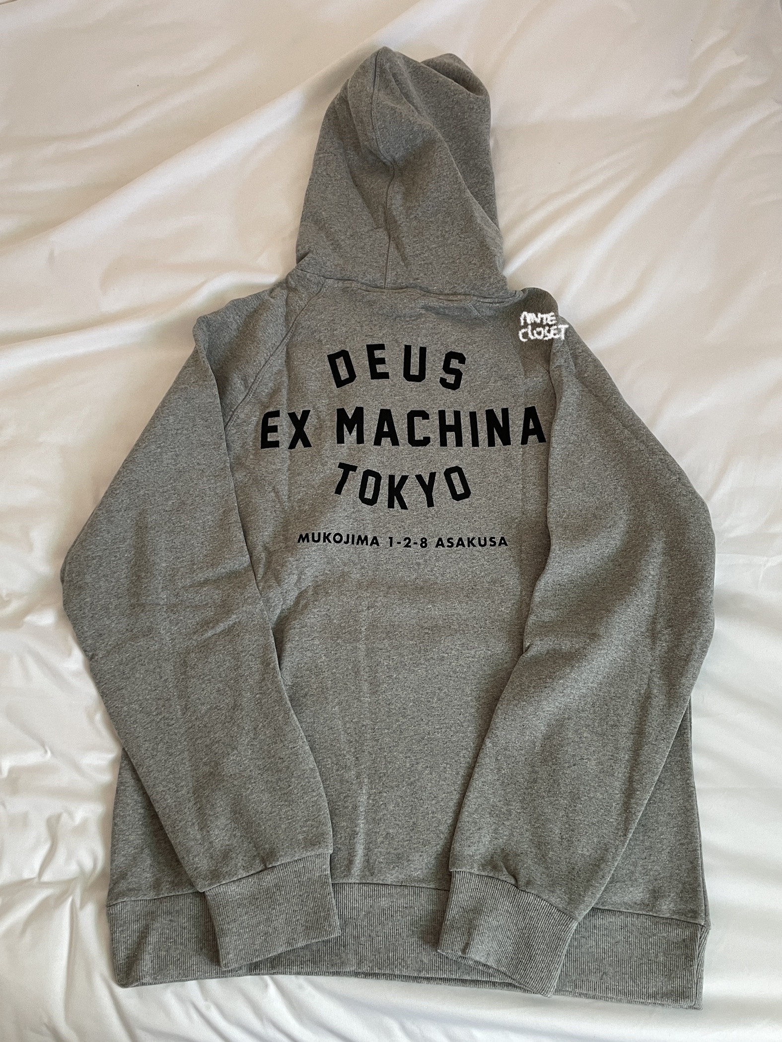 Deus Ex Machina Tokyo Asakusa Address Hoodie Grey Marle 착용 스타일
