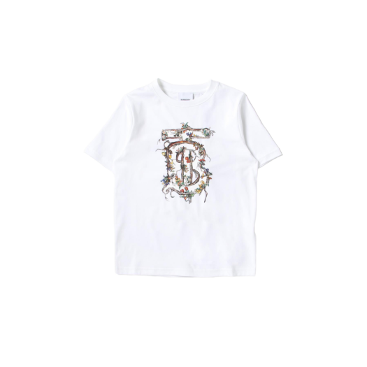 (Kids) Burberry Wilber Logo Print T-Shirt  White