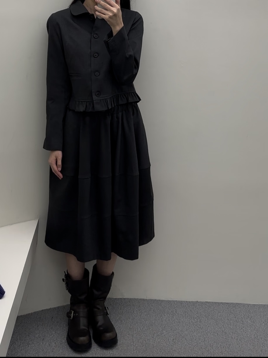 (W) Zara Buckled Biker Flat Ankle Boots Brown 착용 스타일 - 1