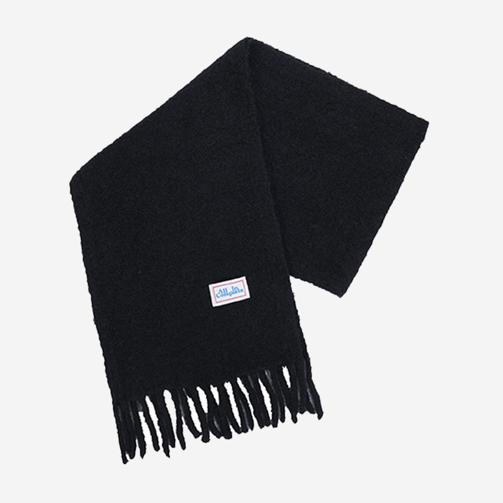 올인컴플리트 부클 태슬 니트 머플러 블랙(Allincomplete Boucle Tassel Knit Muffler Black) - 2