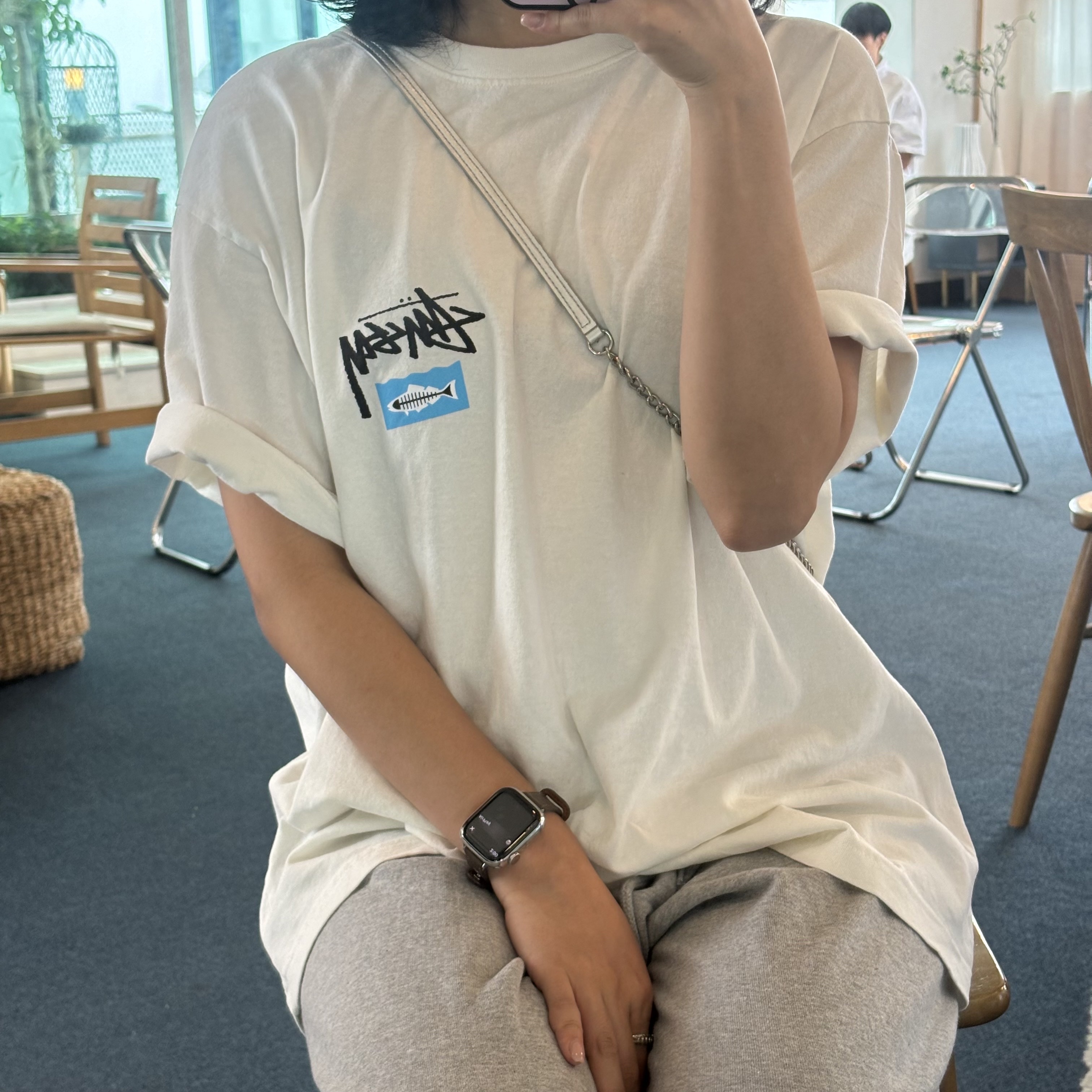 Stussy x Heal The Bay Summit To Sea Pigment Dyed T-Shirt Natural 착용 스타일 - 1
