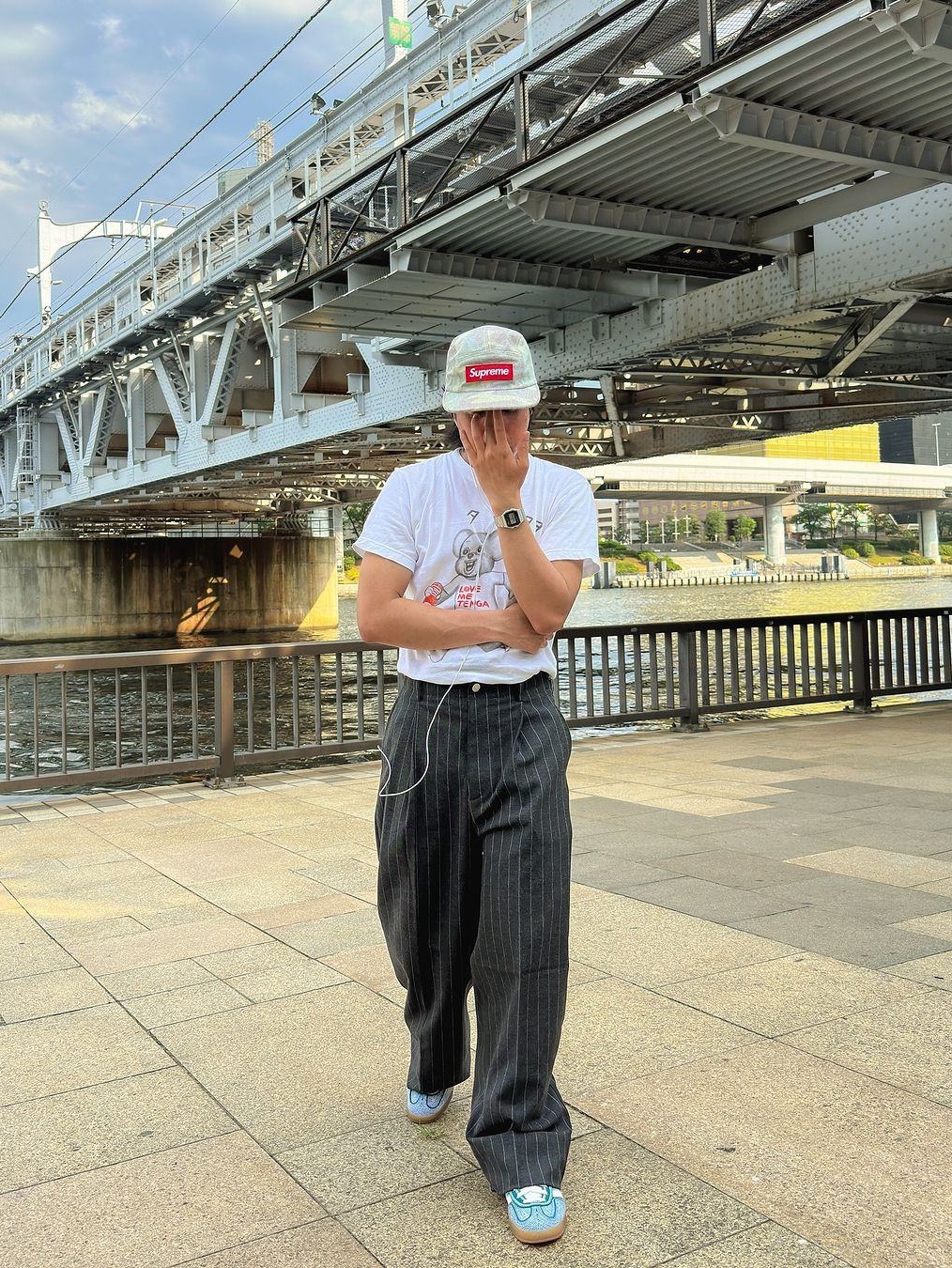 Supreme Multicolor Denim Camp Cap Multi-Color - 18SS, Arc'teryx Bird Head Toque Orca 착용 스타일 - 2