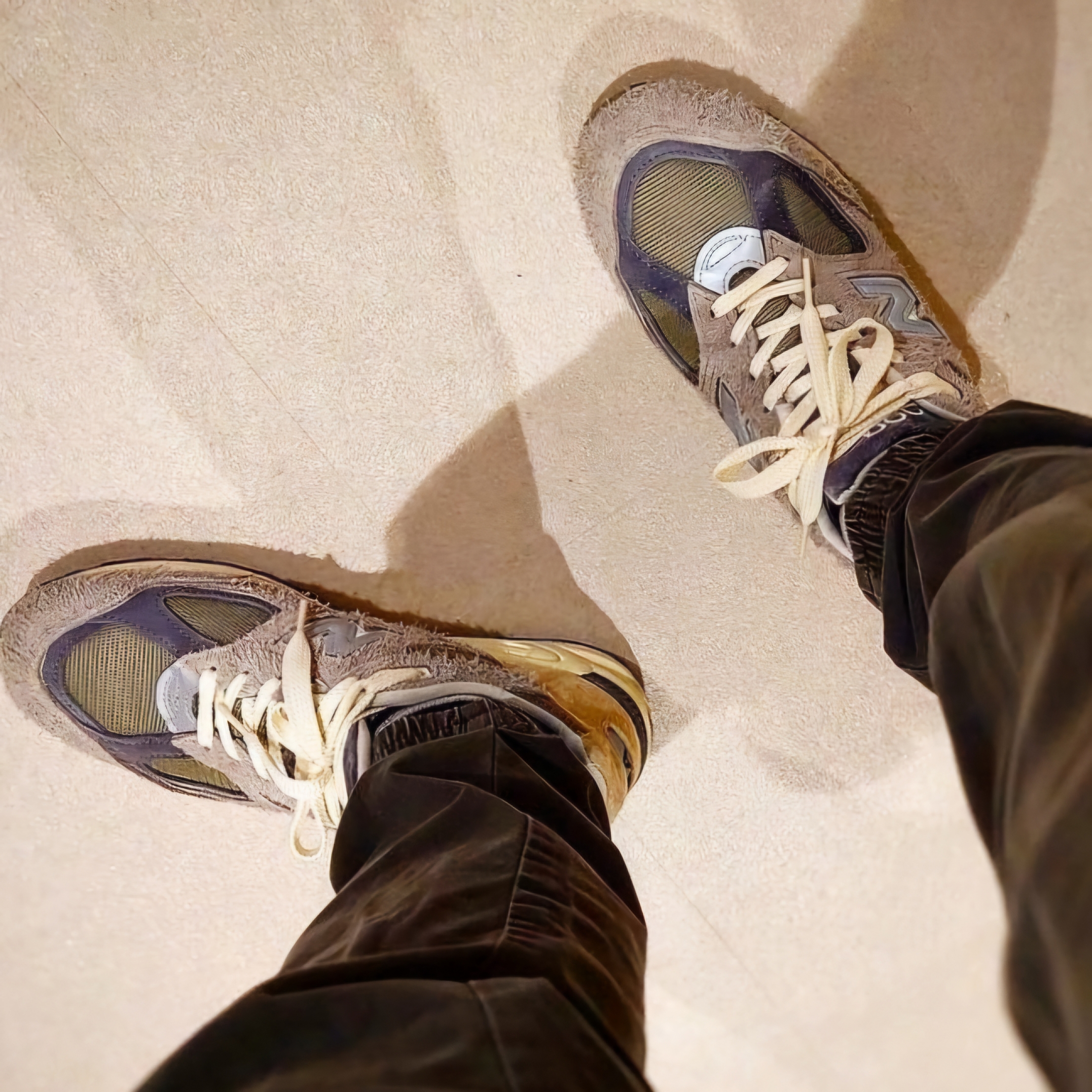 New Balance 990v2 Made in USA Grey Tan 착용 스타일