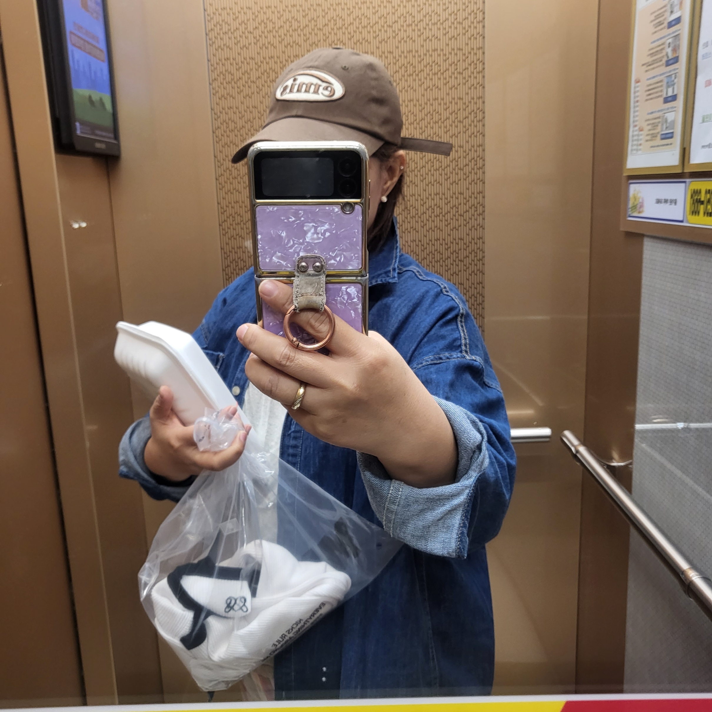 Emis Tone On Tone Wappen Ball Cap Brown 착용 스타일 - 3