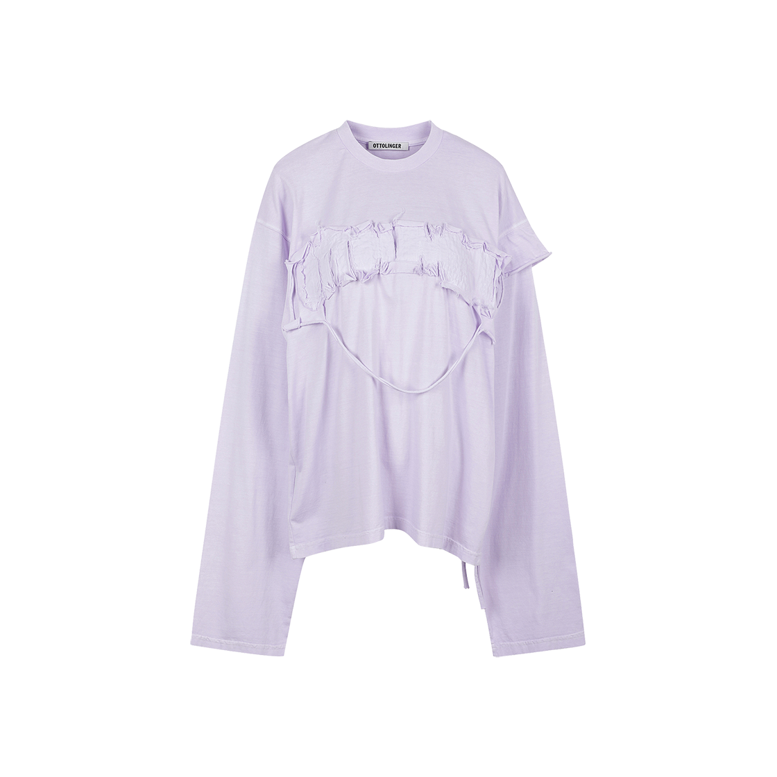 오토링거 우먼 디스트레스드 오버사이즈 롱슬리브 라일락 - 24FW(Ottolinger Women Distressed Oversized Longsleeve Lilac - 24FW)