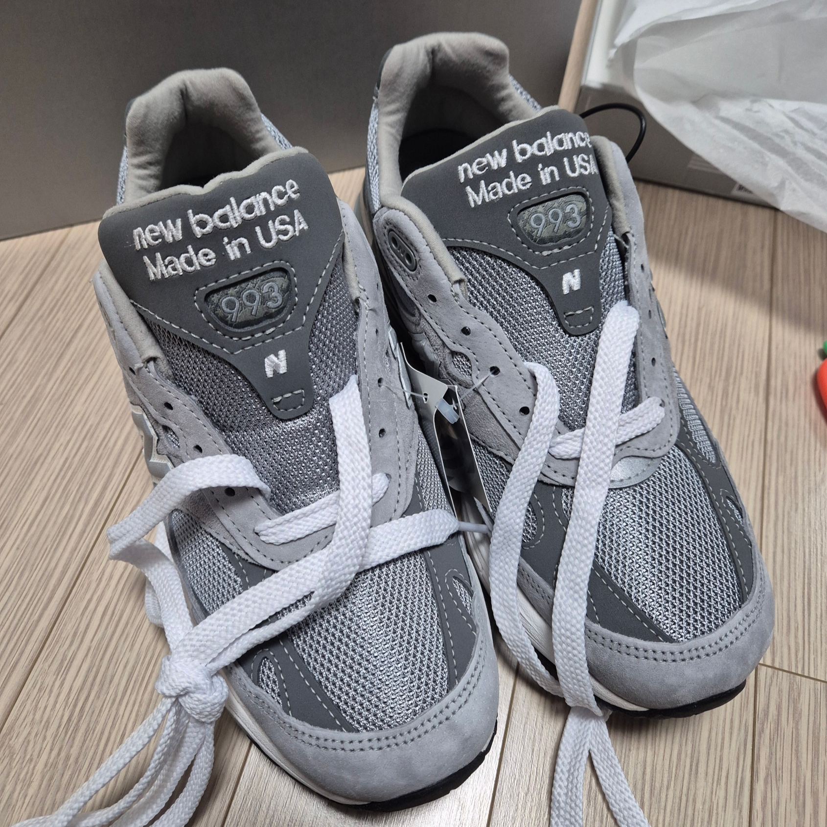 New Balance 993 Made in USA Grey - D Standard 착용 스타일 - 2