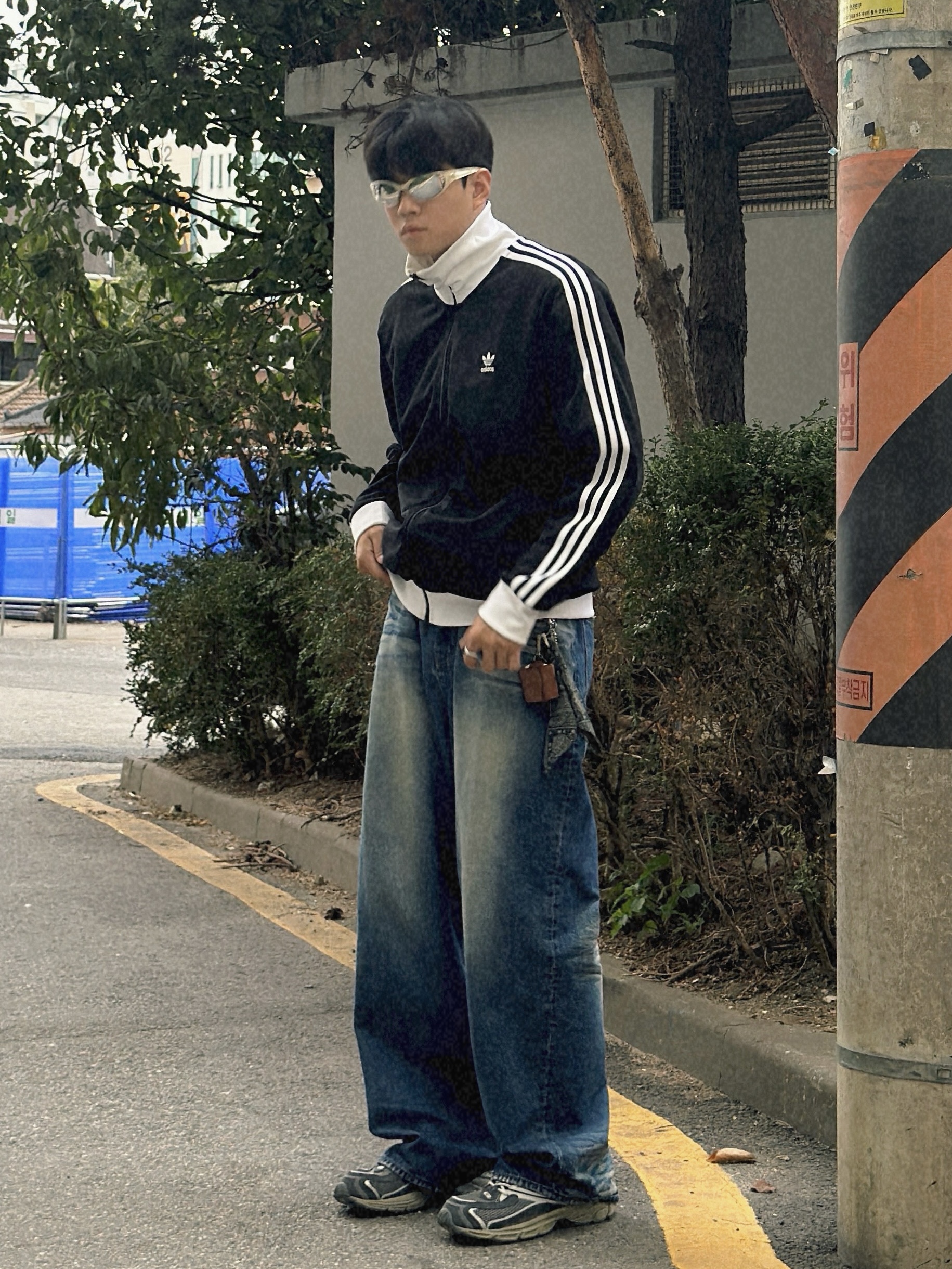 Adidas Waffle Beckenbauer Track Top Black - KR Sizing 착용 스타일 - 2