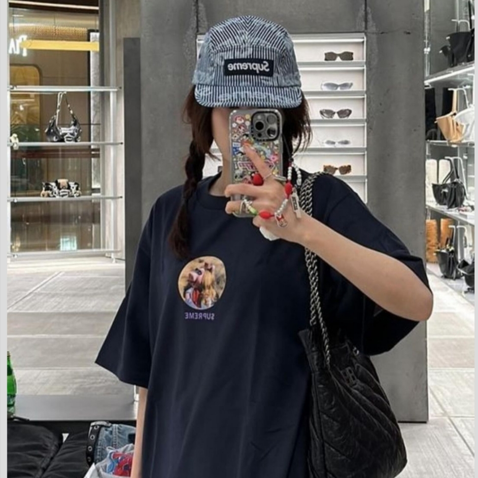 Supreme Denim Camp Cap Stripe - 24SS 착용 스타일 - 6