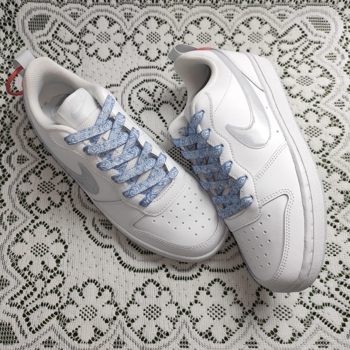 (GS) Nike Court Borough 2 White Aura 착용 스타일 - 1