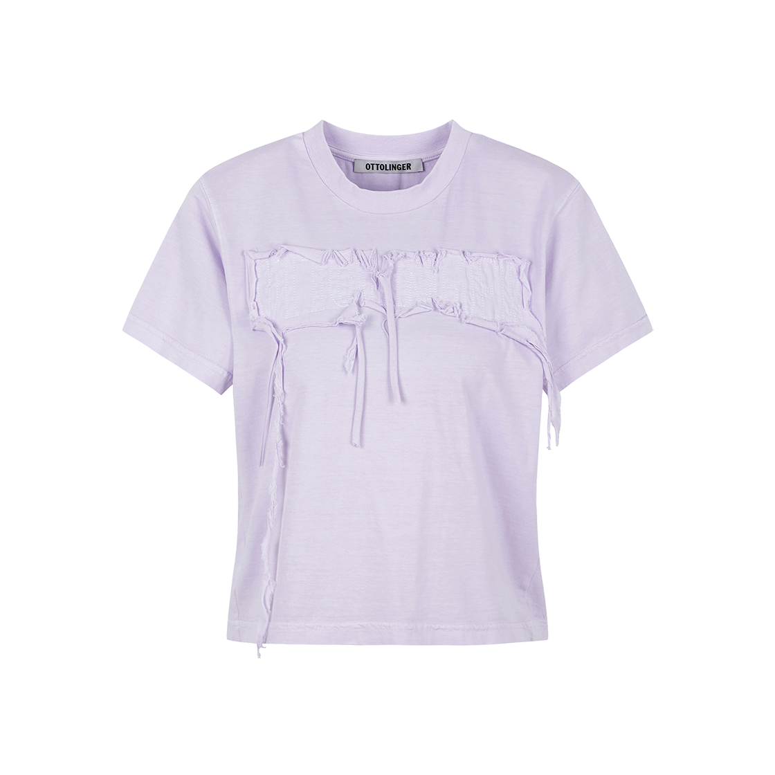 오토링거 우먼 디스트레스드 오토 핏 티셔츠 라일락 - 24FW(Ottolinger Women Distressed Otto Fitted T-Shirt Lilac - 24FW)
