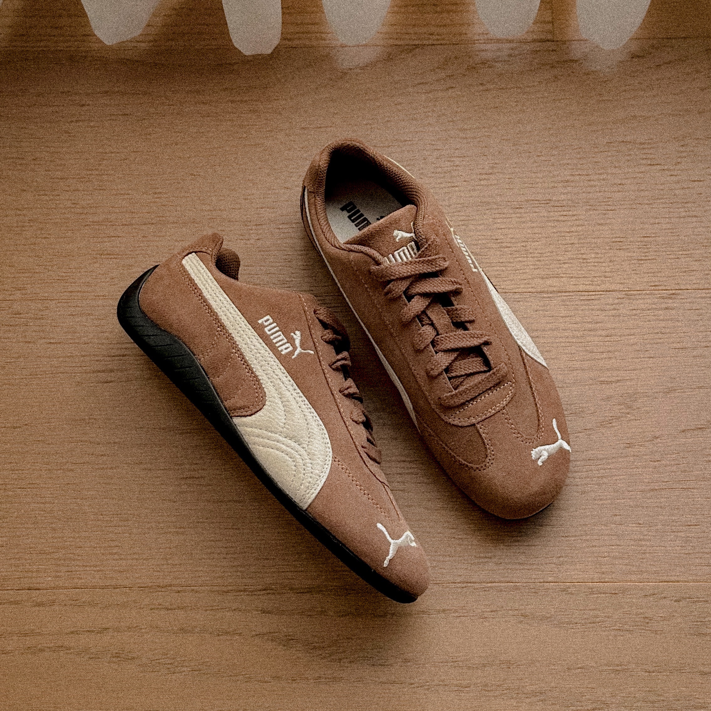 Puma Speedcat Archive Haute Coffee Frosted Ivory, (W) Puma Speedcat Archive Haute Coffee Frosted Ivory 착용 스타일 - 2