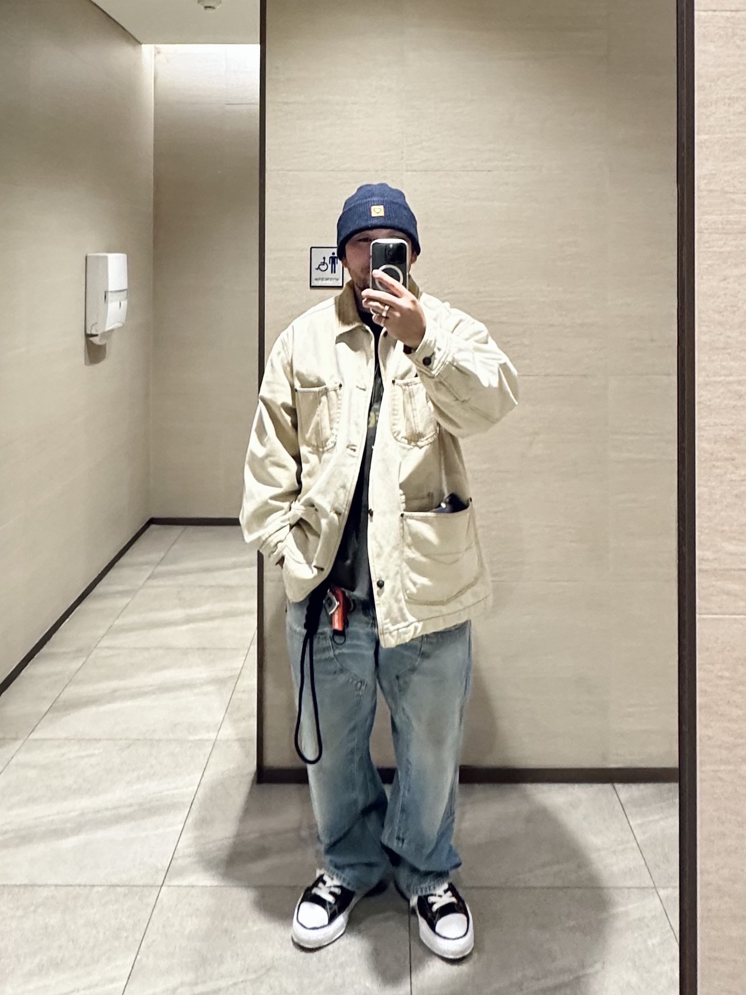 Human Made Big Beanie Navy, Maison Mihara Yasuhiro Peterson OG Sole Canvas Low Sneakers Black 착용 스타일