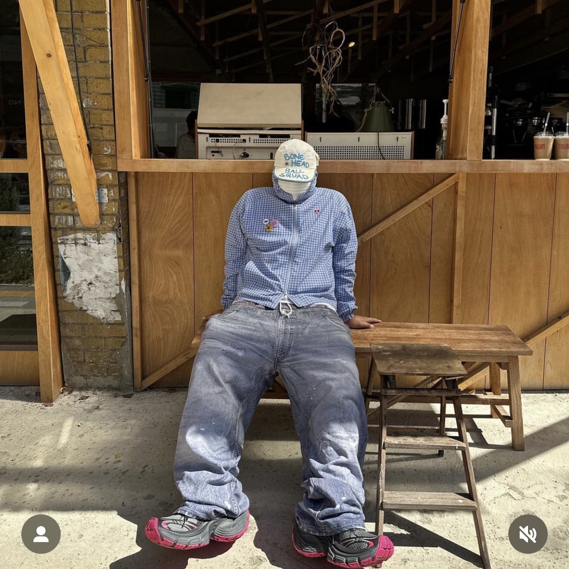 Problemallways Bonehead Ball Squad Corduroy Pocket Camp Cap White 착용 스타일 - 3