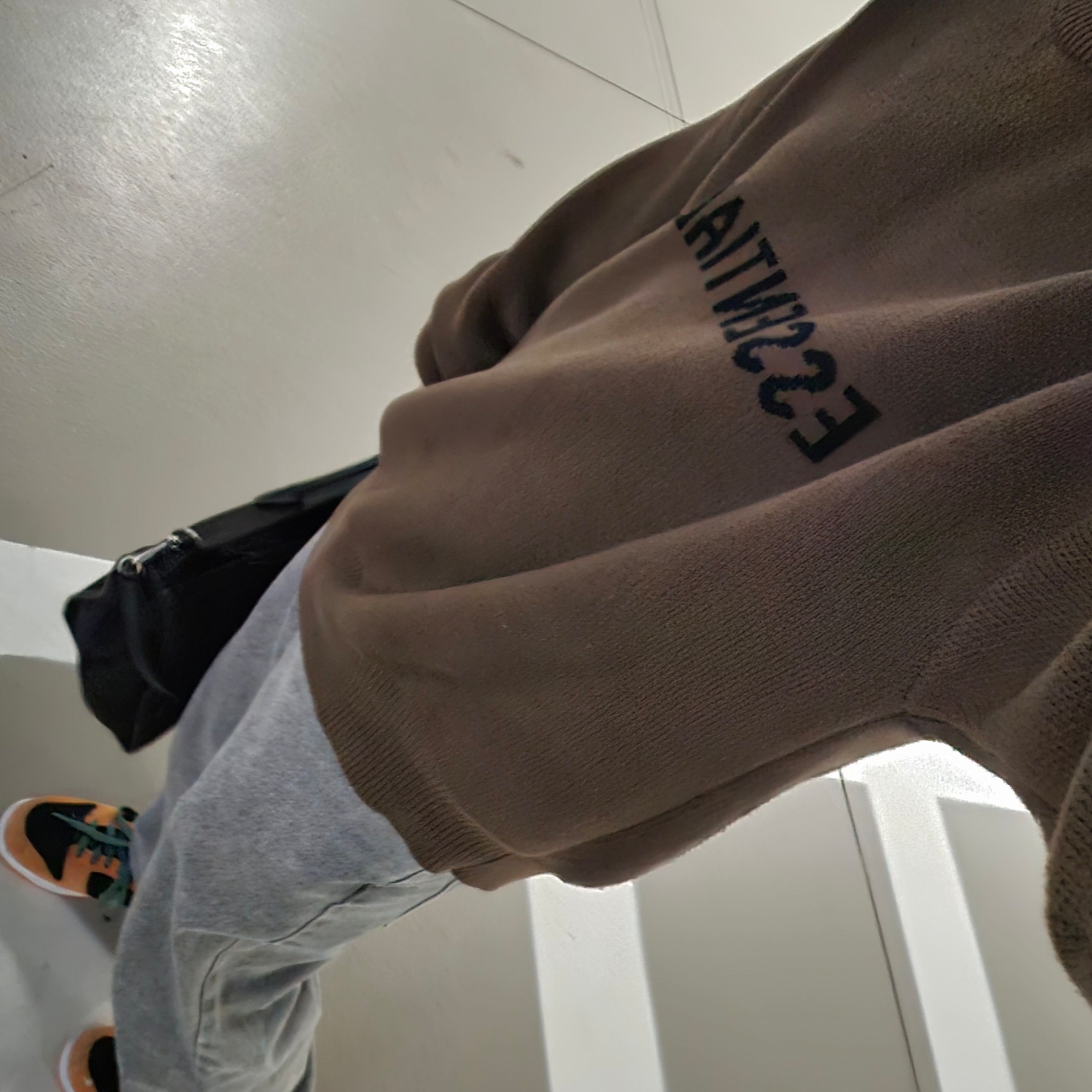 Nike Dunk Low SP Ceramic, Essentials Knit Sweater Brown/Rain Drum - Ssense Exclusive 착용 스타일 - 2