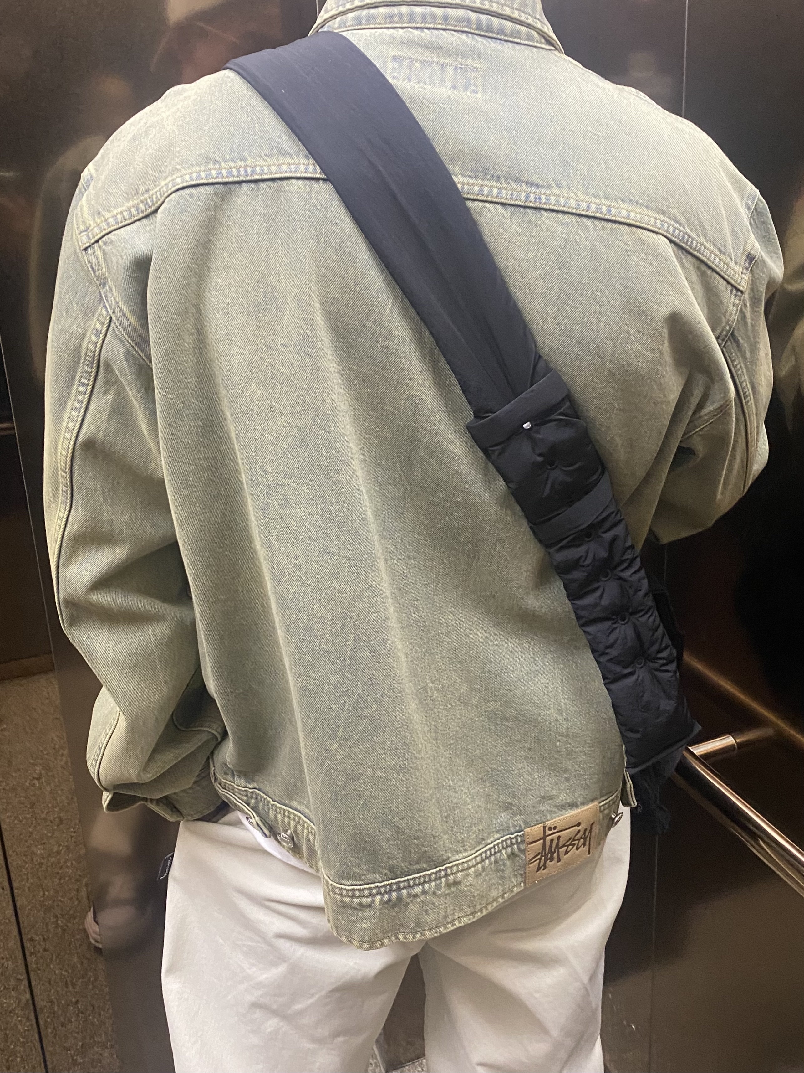 Stussy Denim Zip Work Jacket Beach Wash, Supreme Washed Chino Twill Camp Cap Natural - 23FW 착용 스타일 - 2