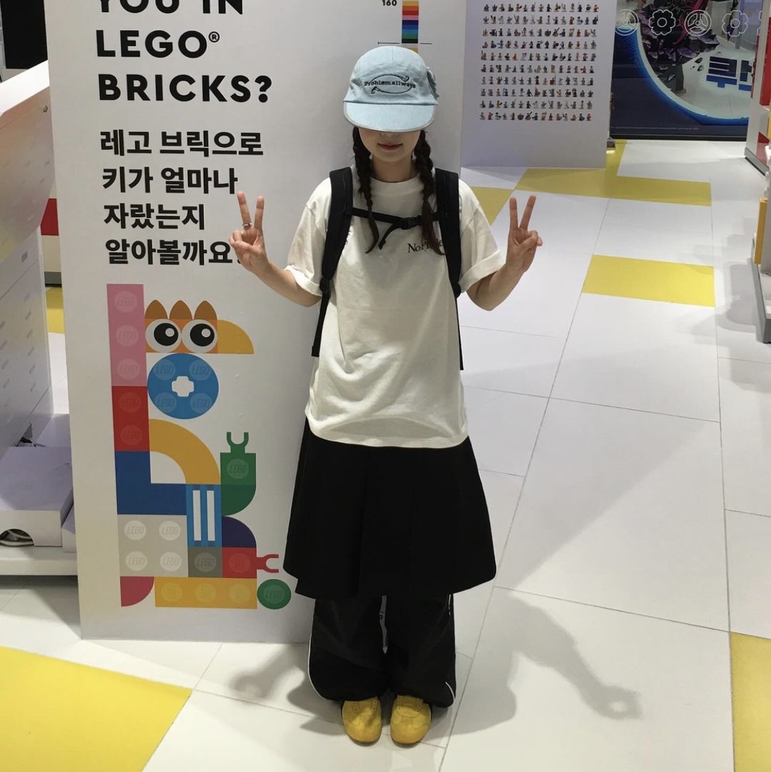 Problemallways Logo Denim Pocket Camp Cap SkyBlue 착용 스타일 - 4