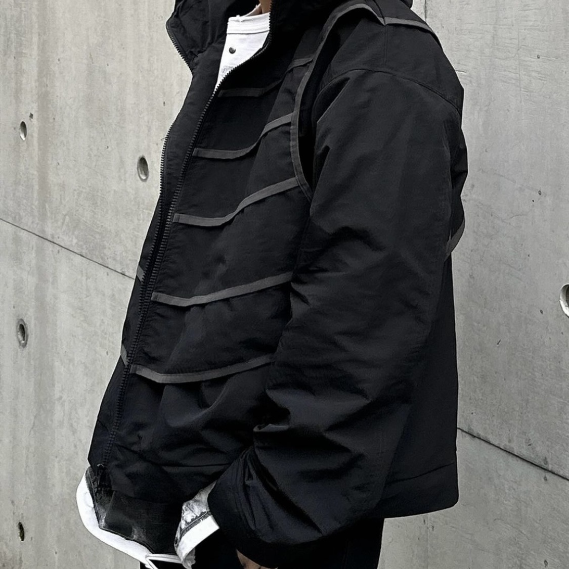 Problemallways Catcher's Armor Windbreaker Jacket 착용 스타일 - 6