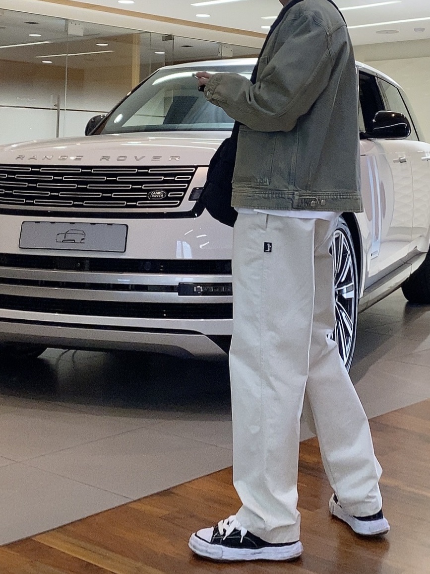 Stussy Denim Zip Work Jacket Beach Wash, Supreme Washed Chino Twill Camp Cap Natural - 23FW 착용 스타일 - 5