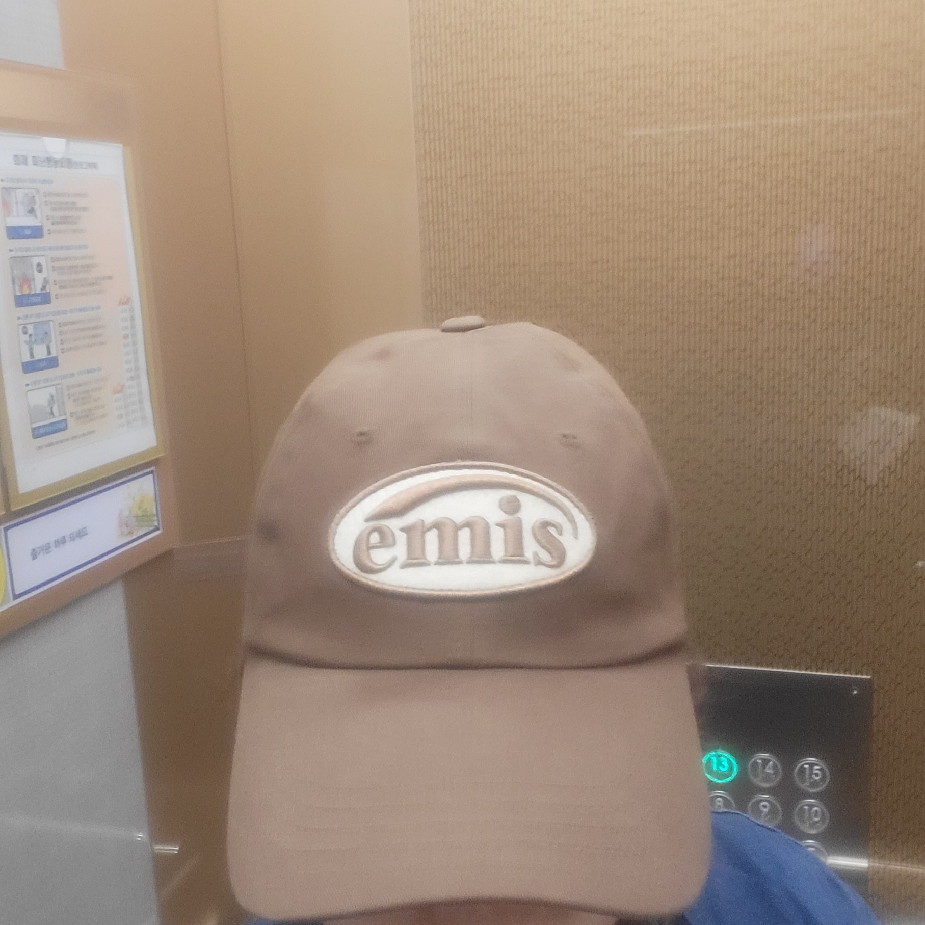 Emis Tone On Tone Wappen Ball Cap Brown 착용 스타일 - 2