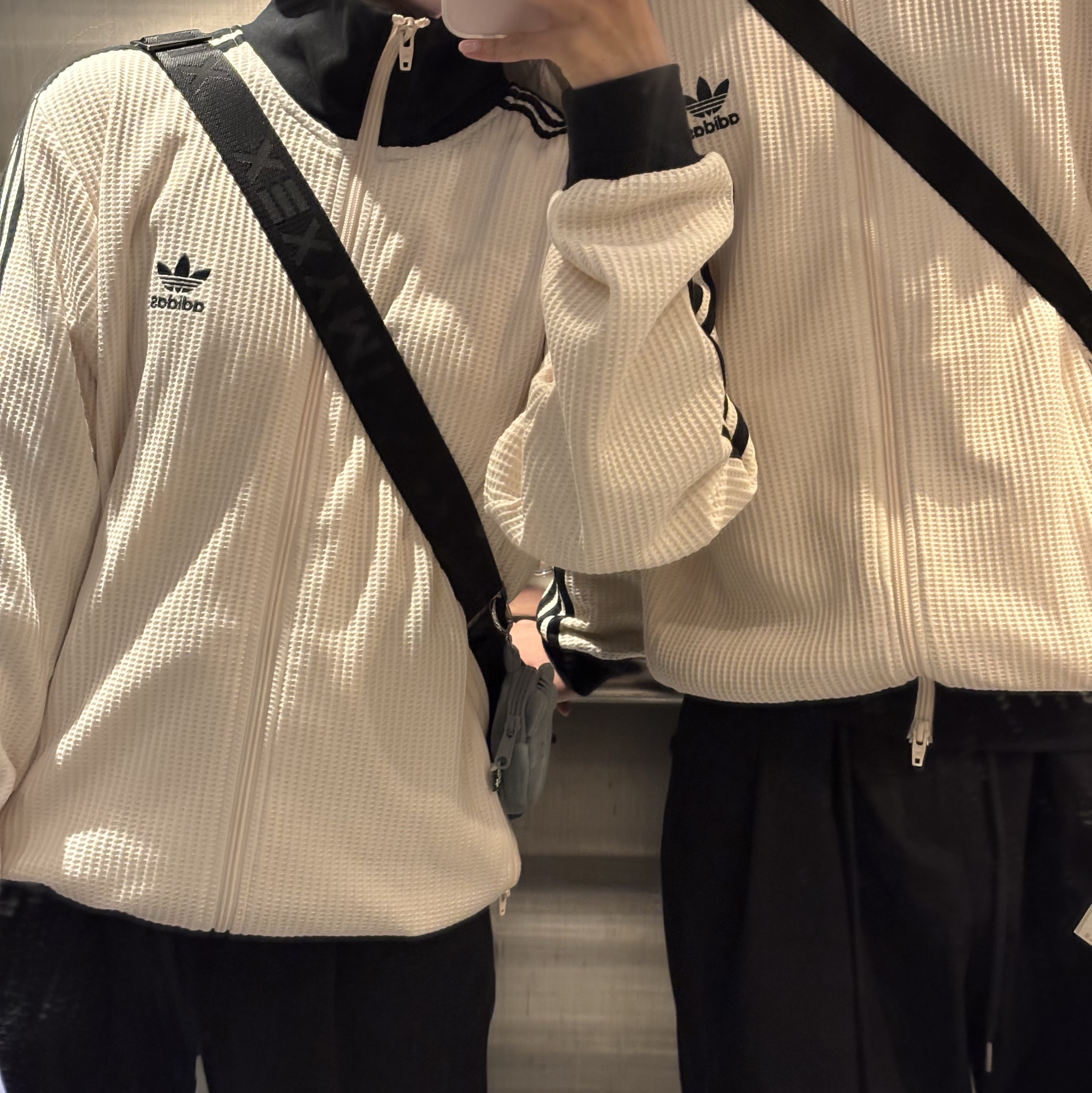 Adidas Waffle Beckenbauer Track Top Wonder White - KR Sizing 착용 스타일 - 3