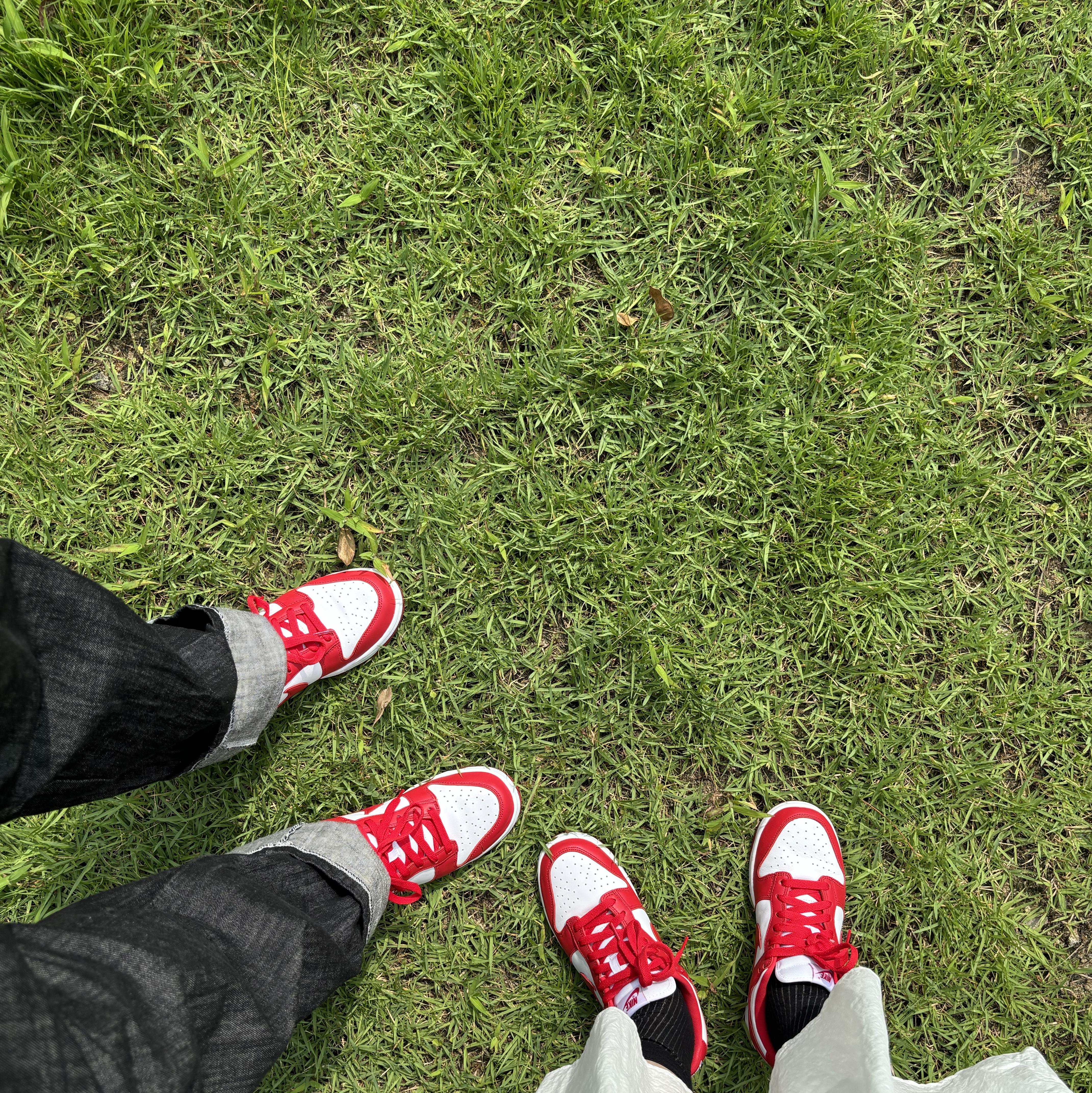 Nike Dunk Low SP White and University Red 2023 착용 스타일