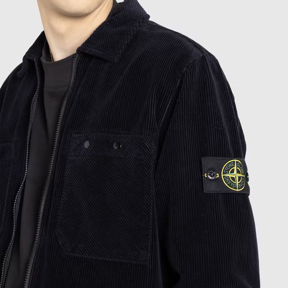 Stone Island 11604 Corduroy Shirt Jacket Black - 24FW 착용 스타일 - 2