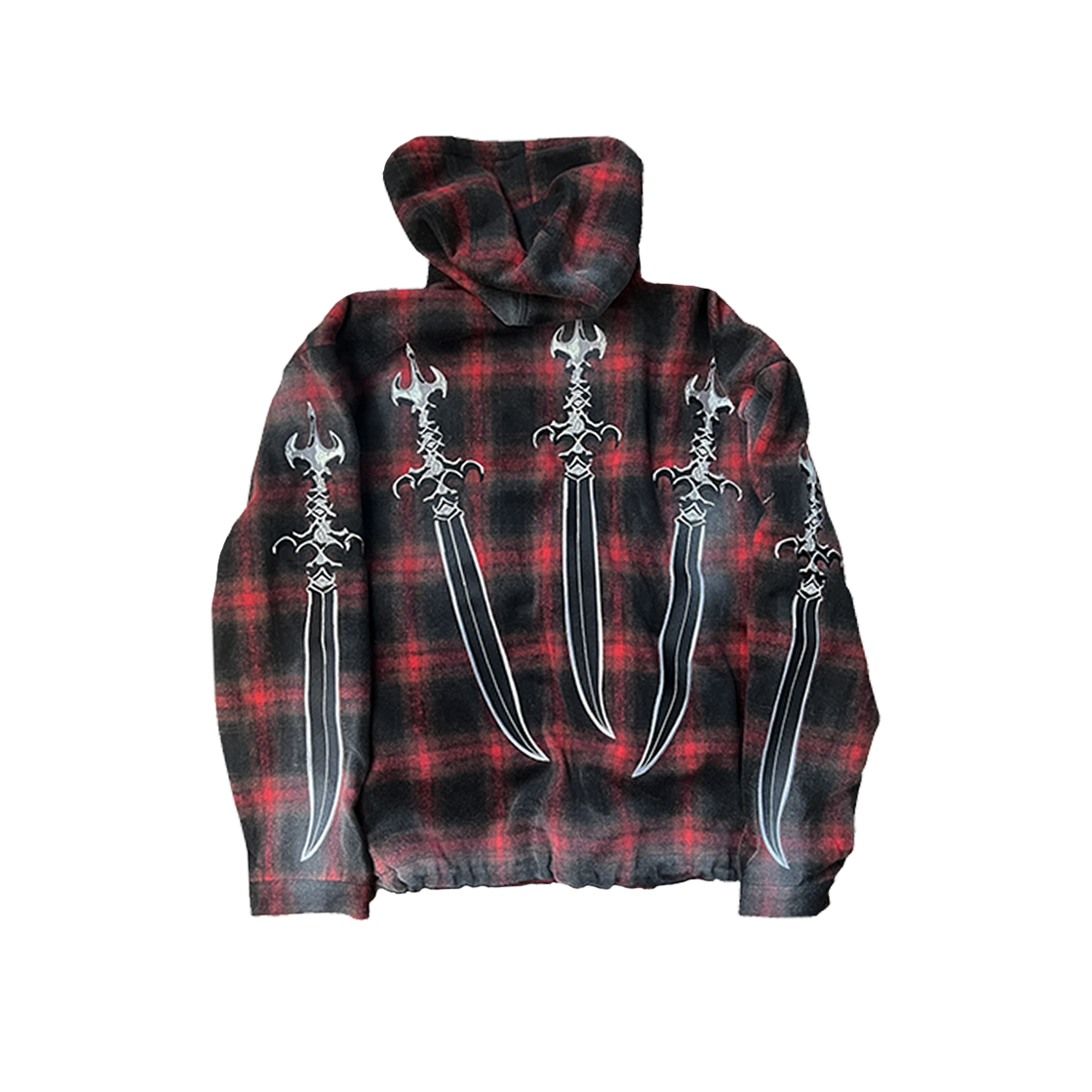 KM4DOTBTC11RD Thug Club Arab Sword Flannel Zip-Up Red - 24FW