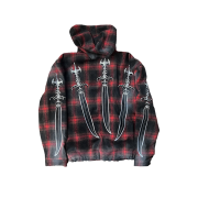 Thug Club Arab Sword Flannel Zip-Up Red - 24FW