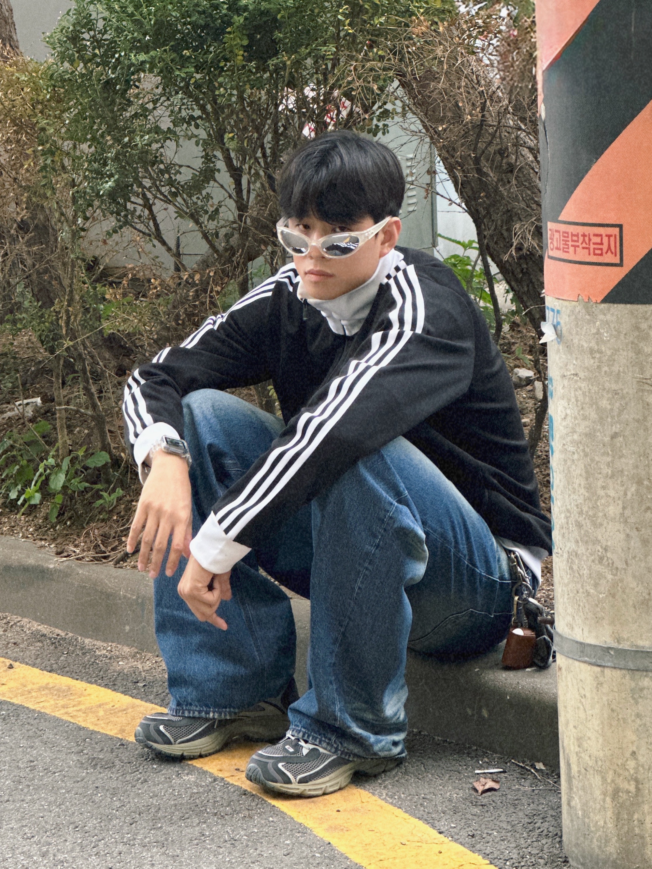 Adidas Waffle Beckenbauer Track Top Black - KR Sizing 착용 스타일 - 1