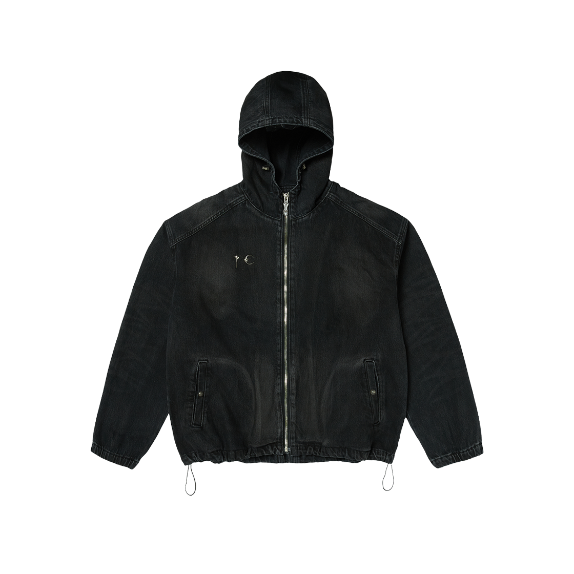 떠그 클럽 베이직 엠블럼 데님 자켓 블랙 - 24FW(Thug Club Basic Emblem Denim Jacket Black - 24FW)