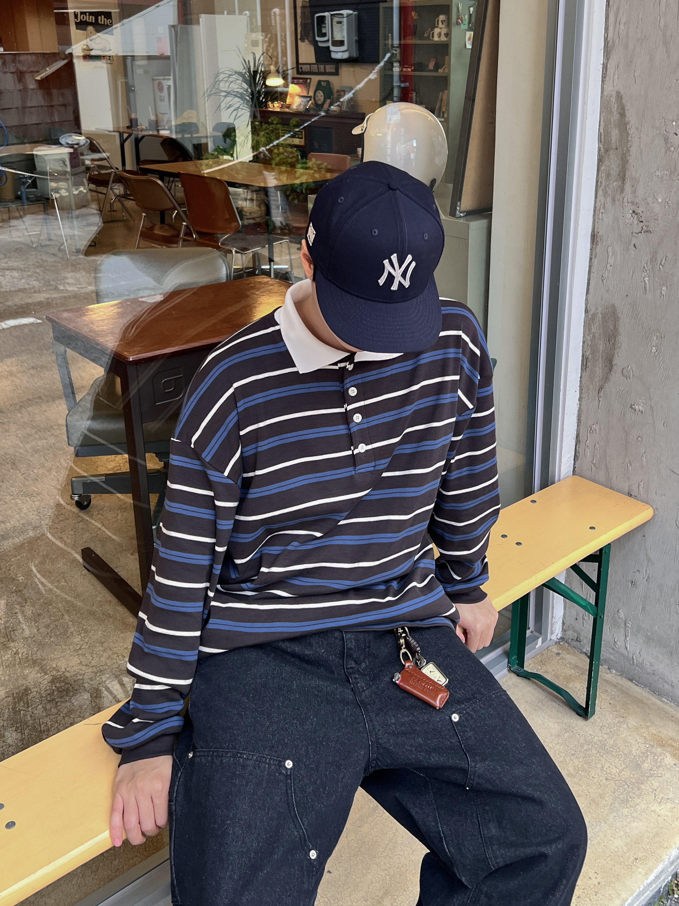 (W) Nike Air Force 1 '07 Cacao Wow, Thisisneverthat x New Era x MLB New York Yankees 59Fifty Classic Navy 착용 스타일 - 2