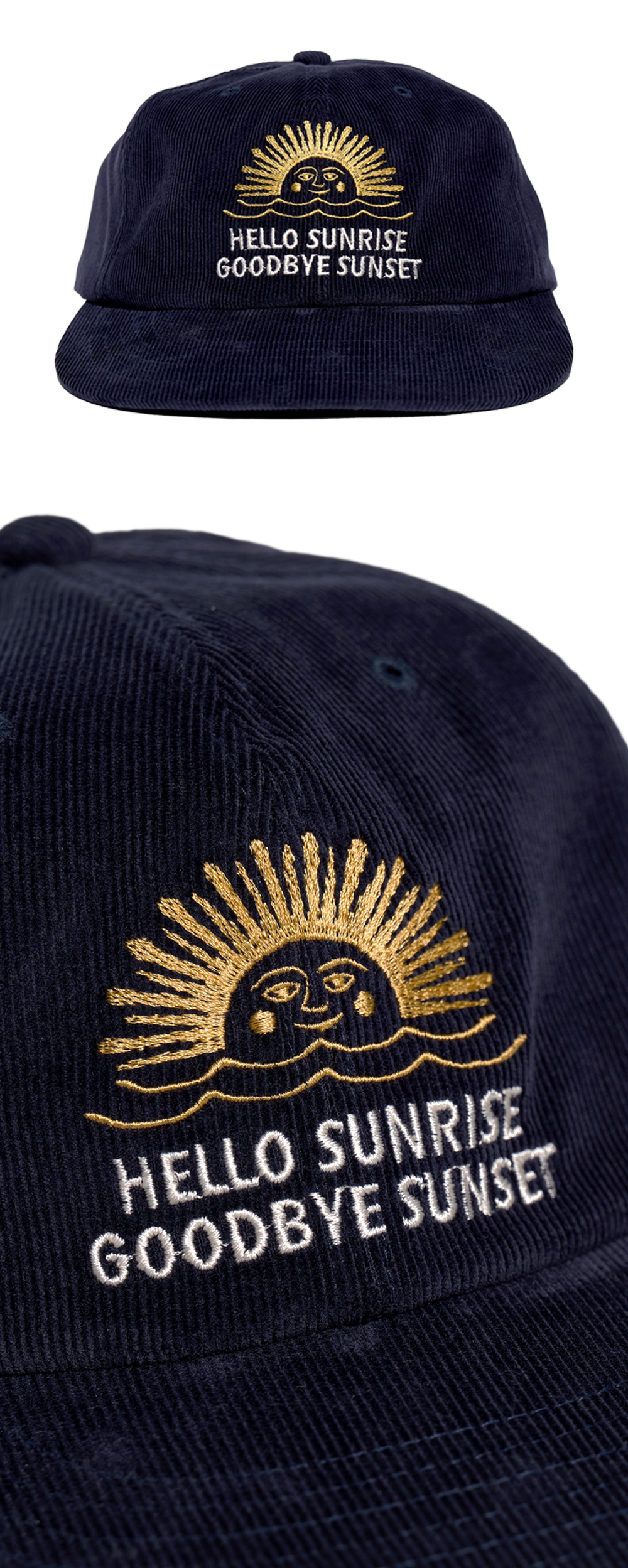 【Hello Sunrise】Corduroy 90s Logo 6Panel Cap〜キャップ Hello Sunrise】関税/送料込み Corduroy 90s Logo 6Panel Cap