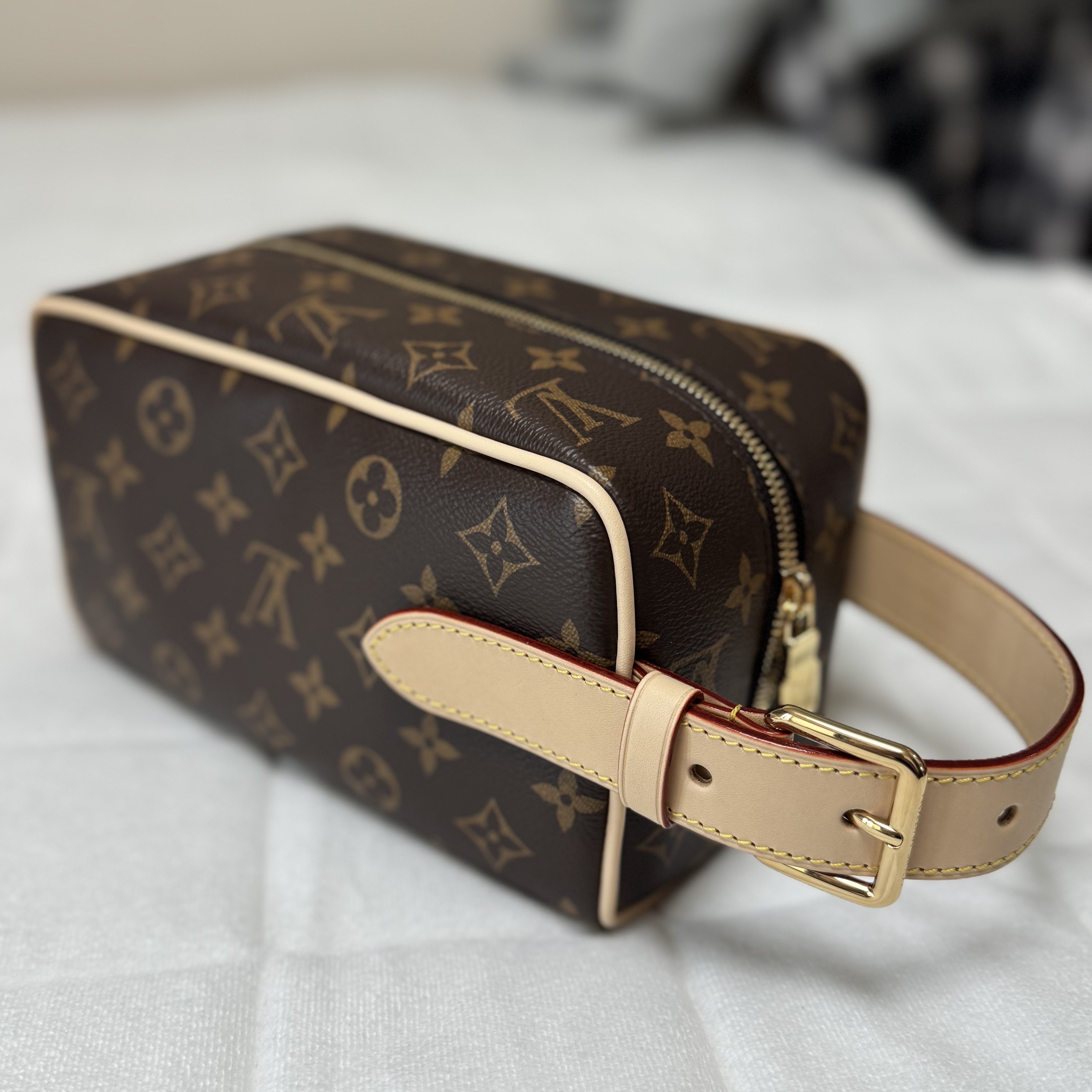 Louis Vuitton Locker Dopp Kit Monogram 착용 스타일 - 2