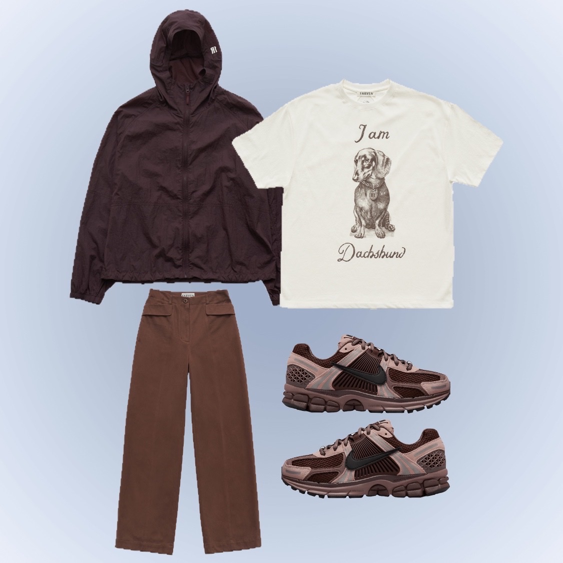 FARVEN Craft Pocket Pants Brick Brown, (W) Nike Zoom Vomero 5 Pink Oxford and Plum Eclipse 착용 스타일