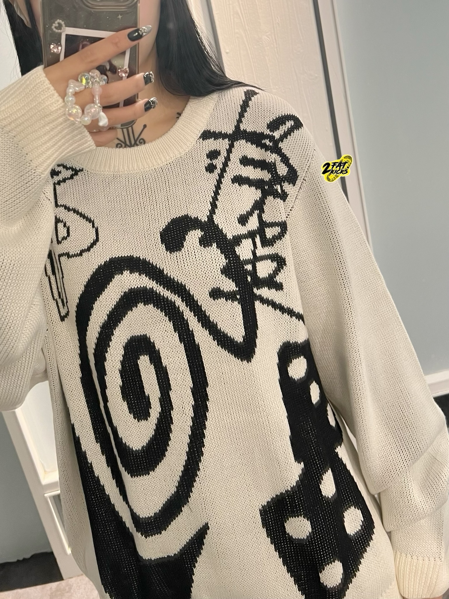 Nike x Stussy NRG LS Knit Sweater Fossil (DR2893-238) 착용 스타일 - 2