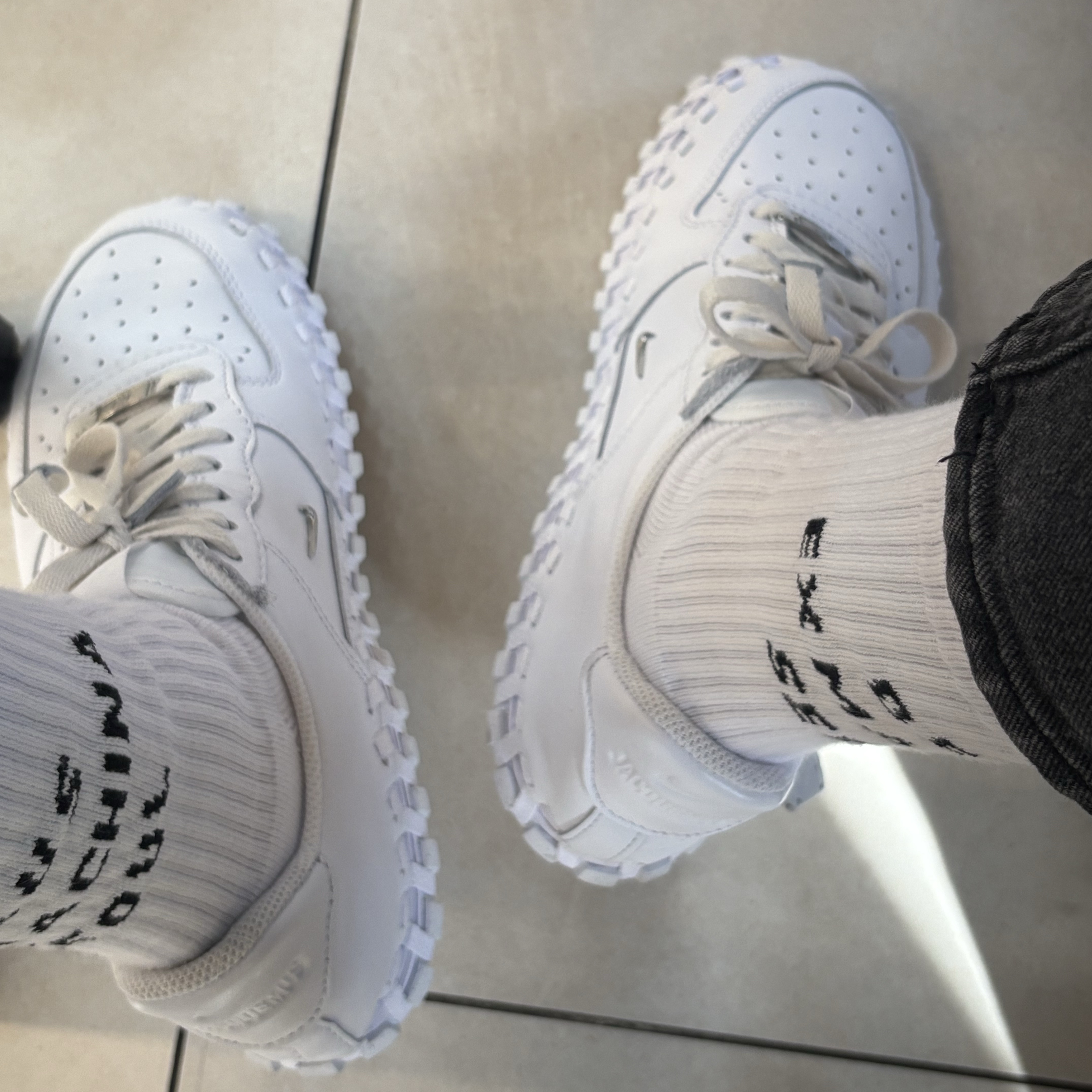 Nike x Jacquemus J Force 1 Low LX SP White 착용 스타일