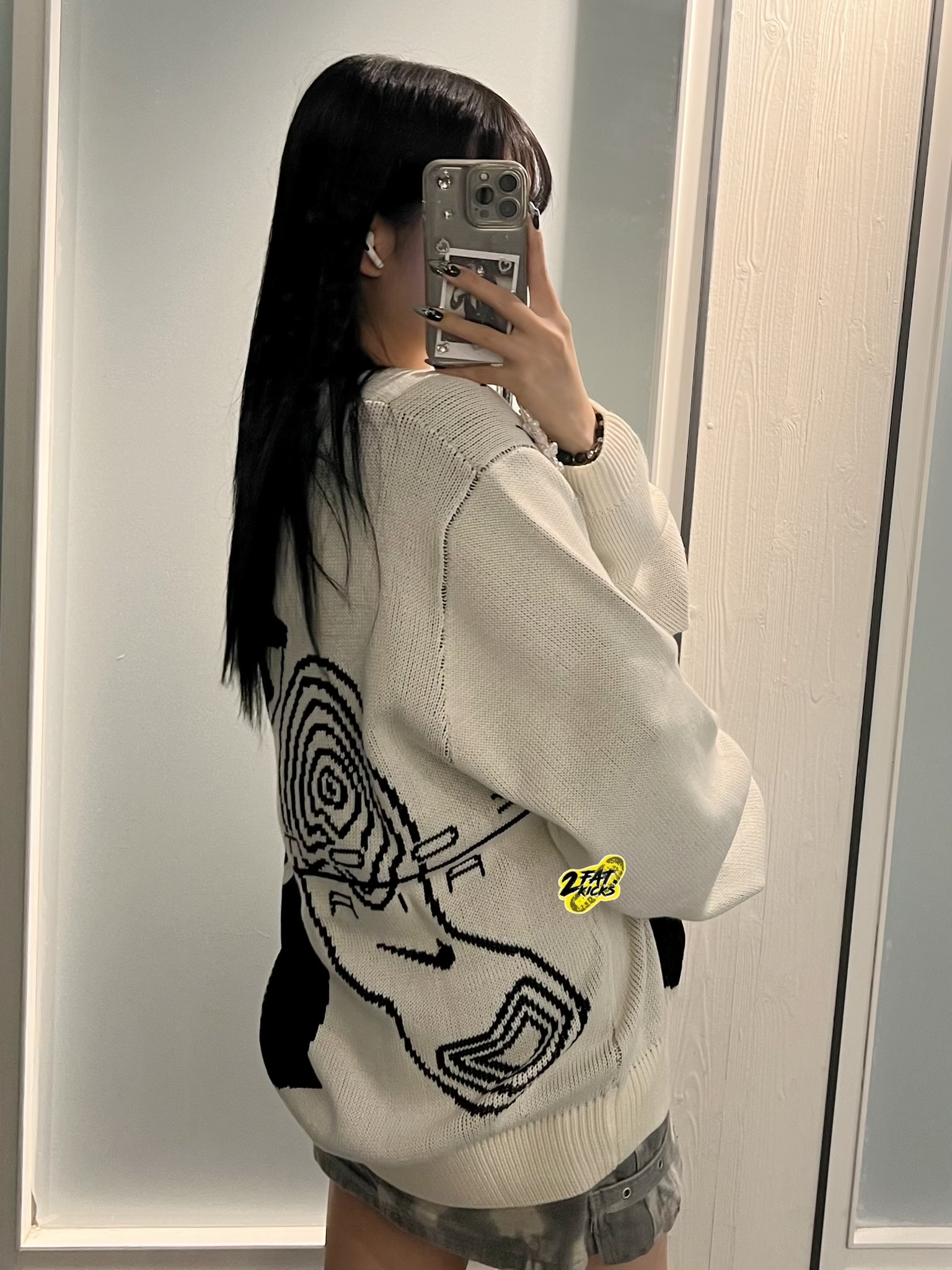 Nike x Stussy NRG LS Knit Sweater Fossil (DR2893-238) 착용 스타일 - 5