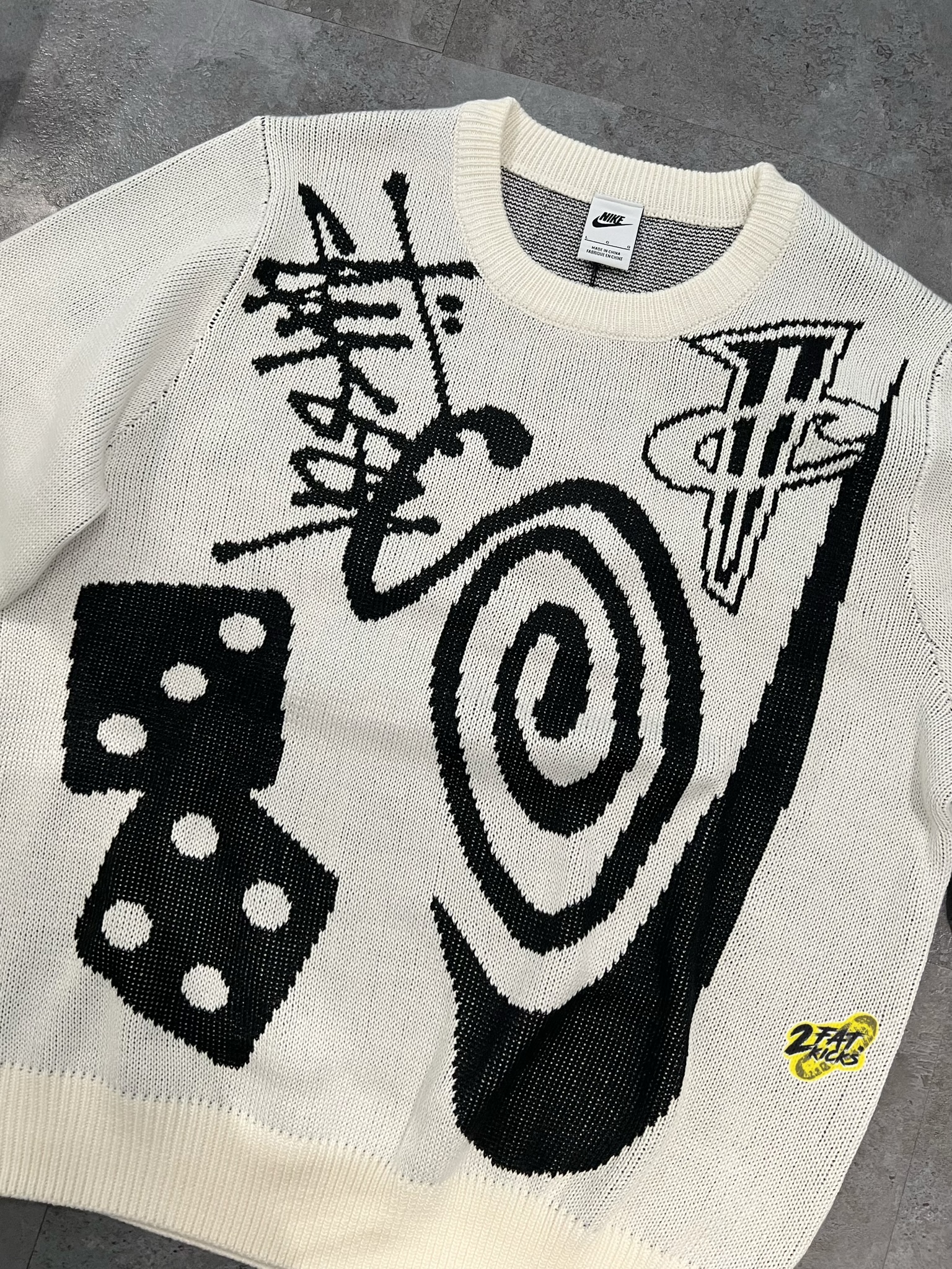 Nike x Stussy NRG LS Knit Sweater Fossil (DR2893-238) 착용 스타일 - 6