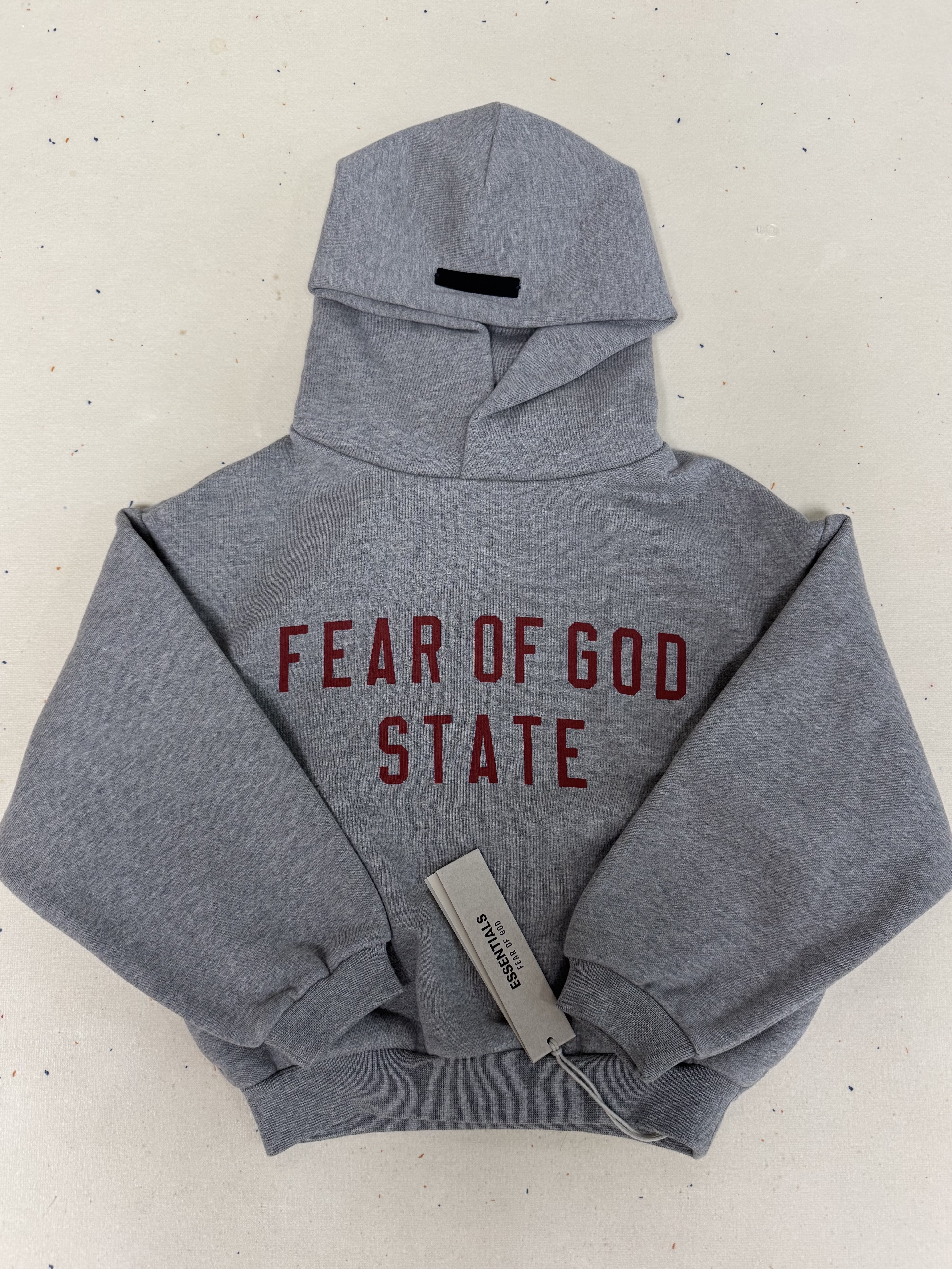 Essentials Fleece State Hoodie Dark Heather - 24FW 착용 스타일 - 1