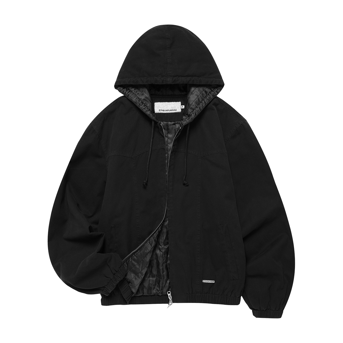 더바이닐하우스 다이드 후디드 워크 자켓 블랙(Thevinylhouse Dyed Hooded Work Jacket Black) - 2