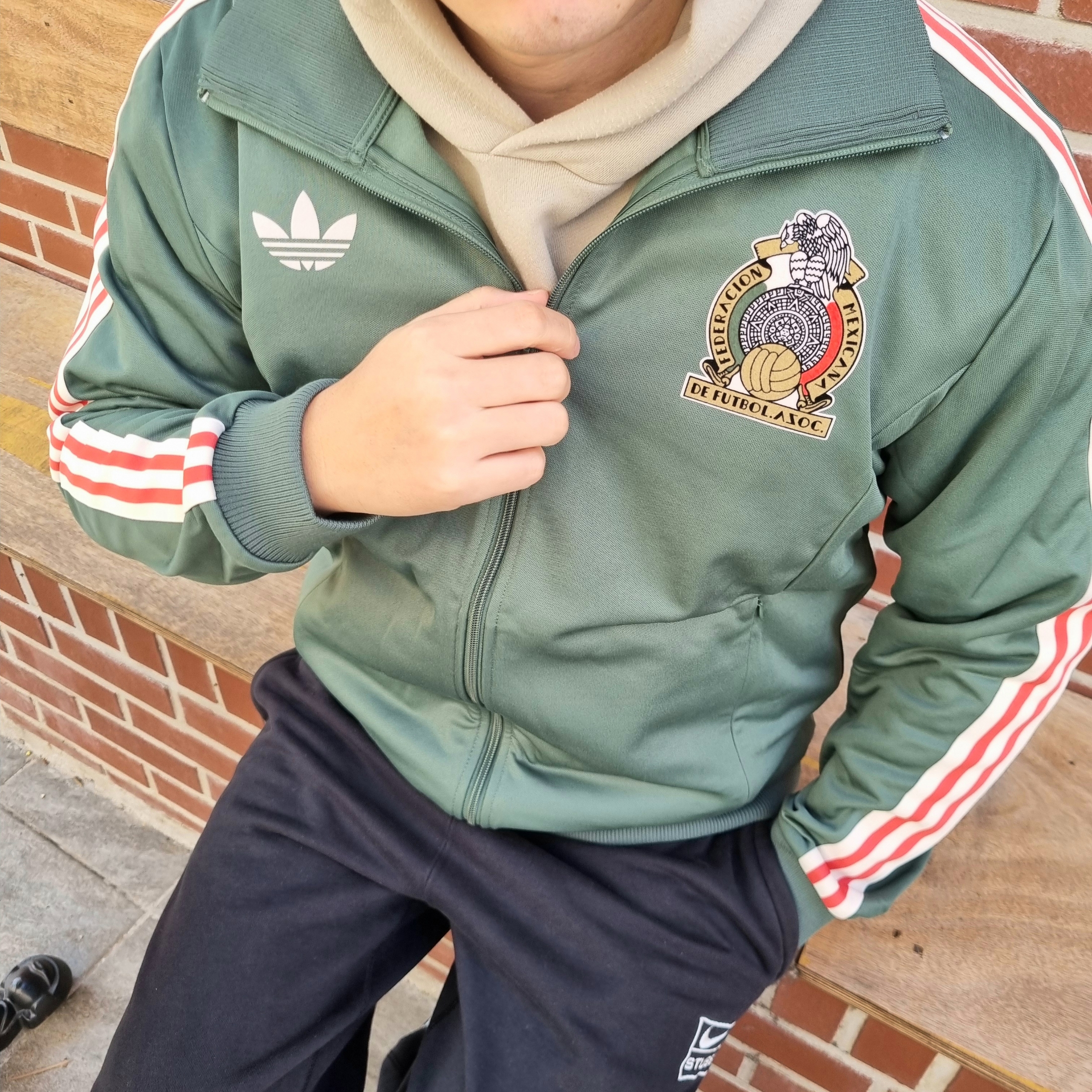 Adidas FMF Originals Beckenbauer Track Top Green Oxide - US Sizing 착용 스타일