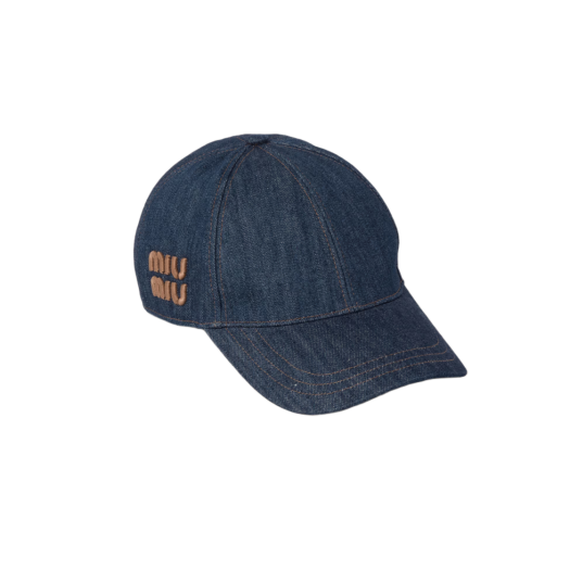 (W) Miu Miu Denim Baseball Cap Blue Tobacco