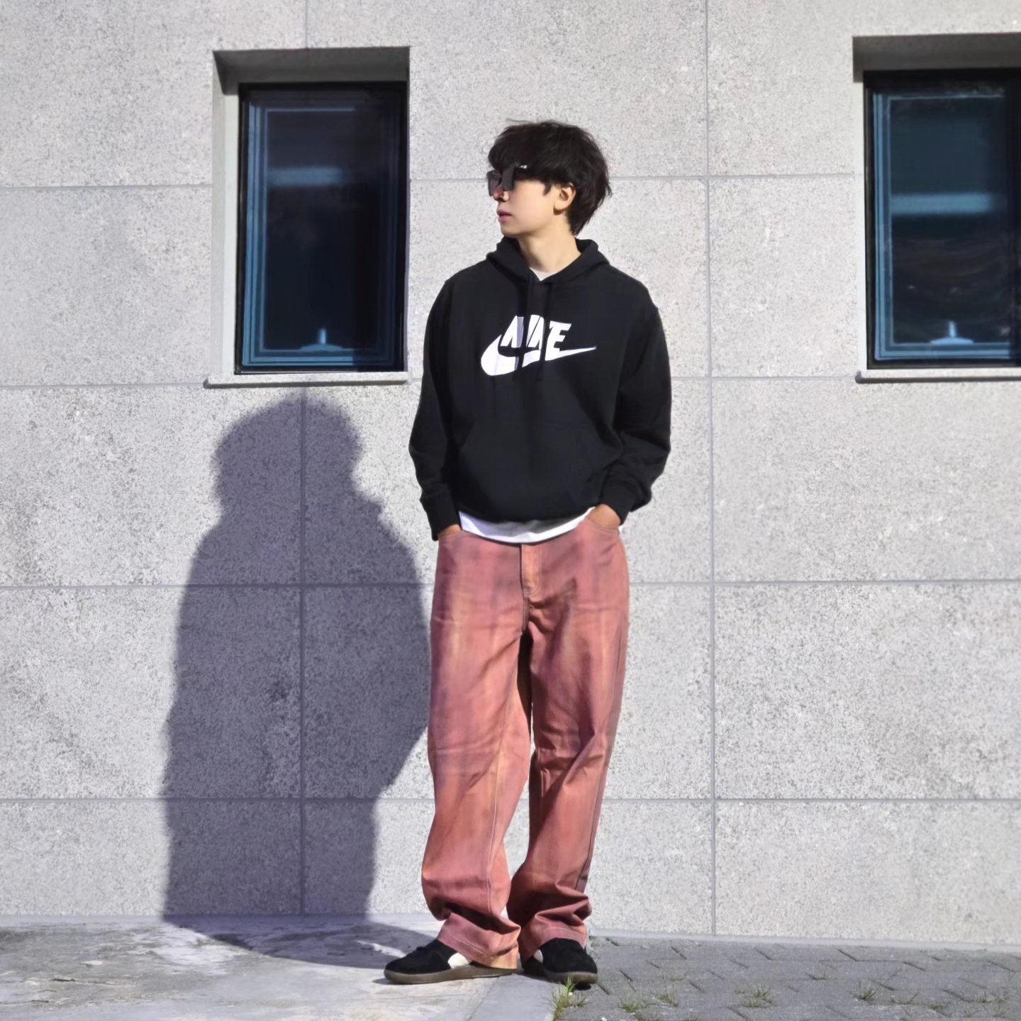 Nike NSW Club Fleece Graphic Pullover Hoodie black - Asia, Nike NSW Club Fleece Graphic Pullover Hoodie Black - US/EU 착용 스타일 - 4