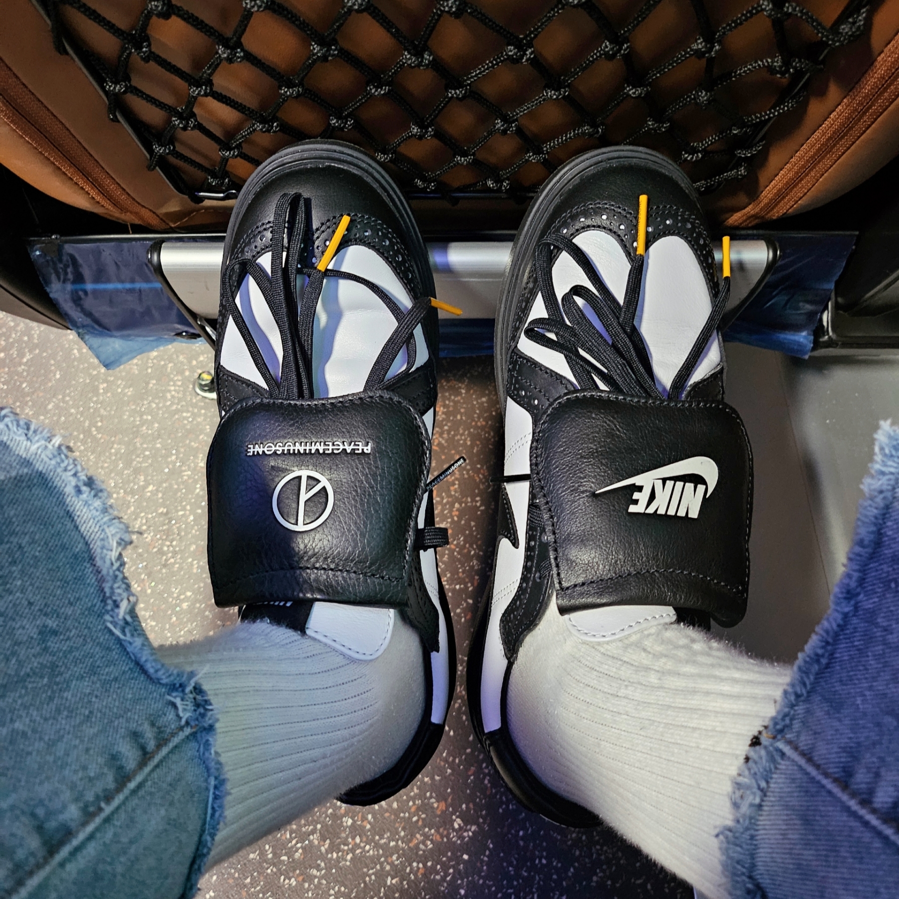 Nike x Peaceminusone Kwondo1 Black and White 착용 스타일