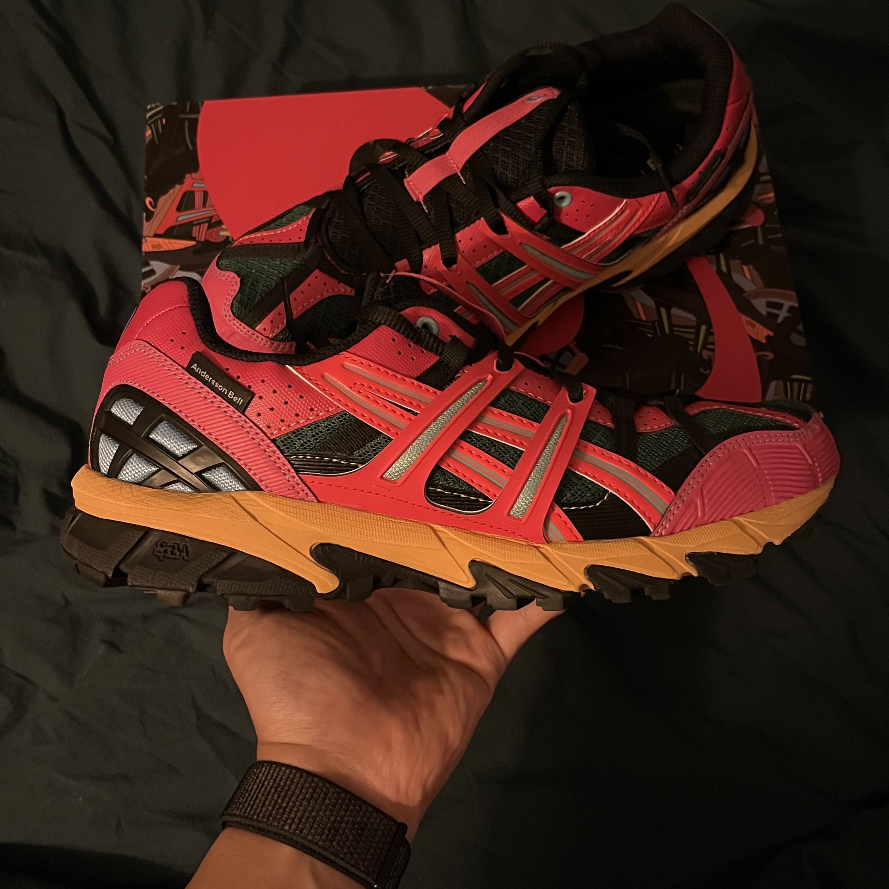 Asics x Andersson Bell Gel-Sonoma 15-50 Bright Rose Evergreen 착용 스타일 - 2