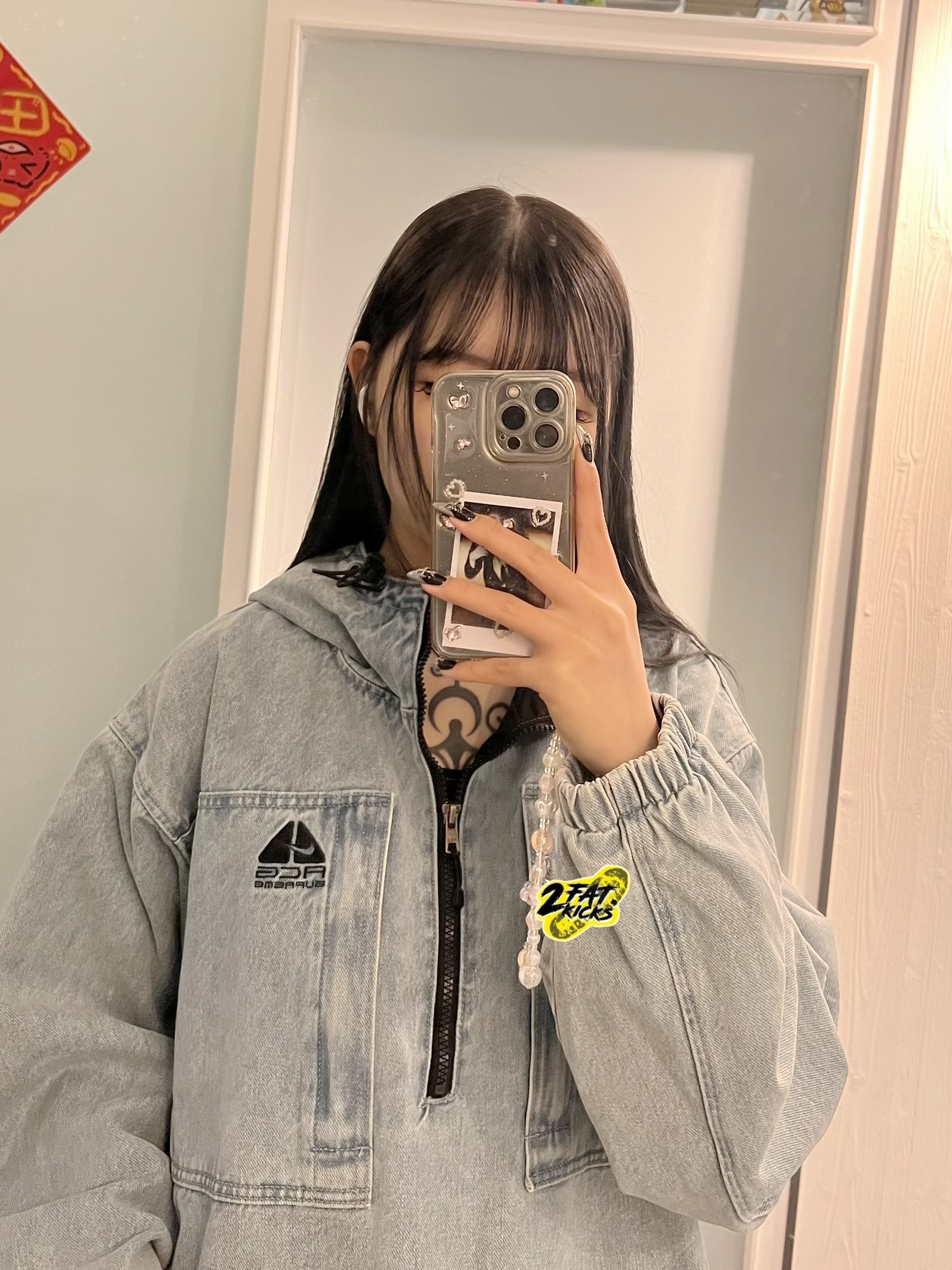 Supreme x Nike ACG Denim Pullover Washed Blue - 22FW, Supreme x Nike ACG Denim Pullover Black - 22FW 착용 스타일 - 2