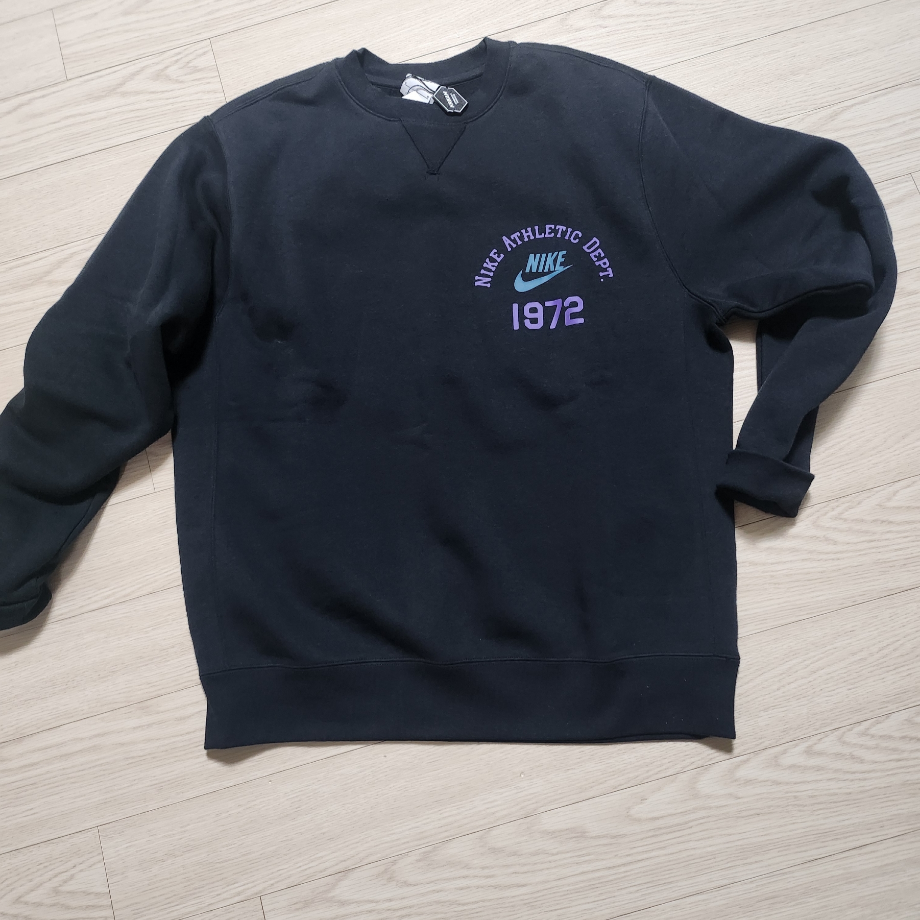 Nike NSW Club Fleece Crewneck Sweatshirt Black - Asia 착용 스타일