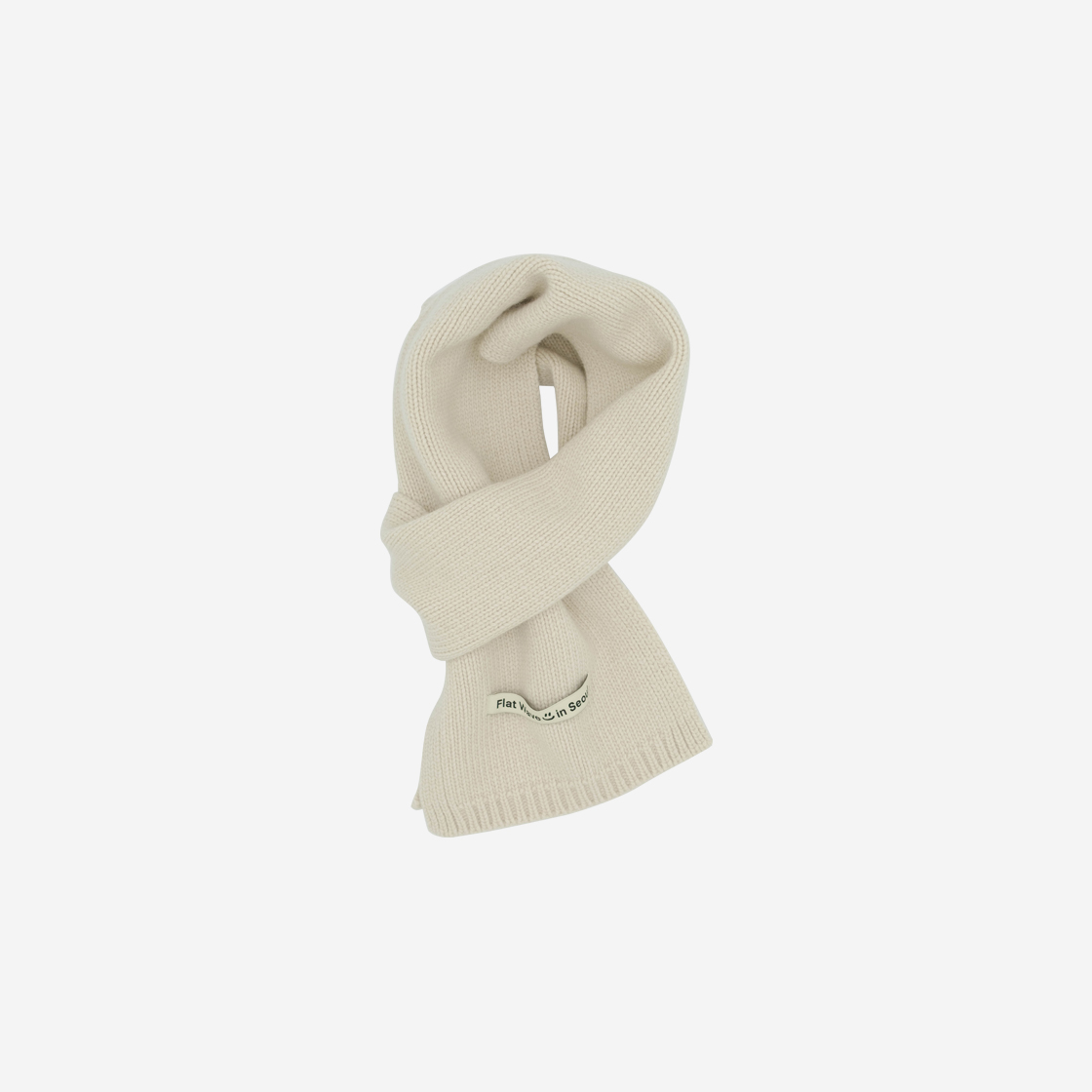 100026 Flatwave Cashmere Muffler Ivory