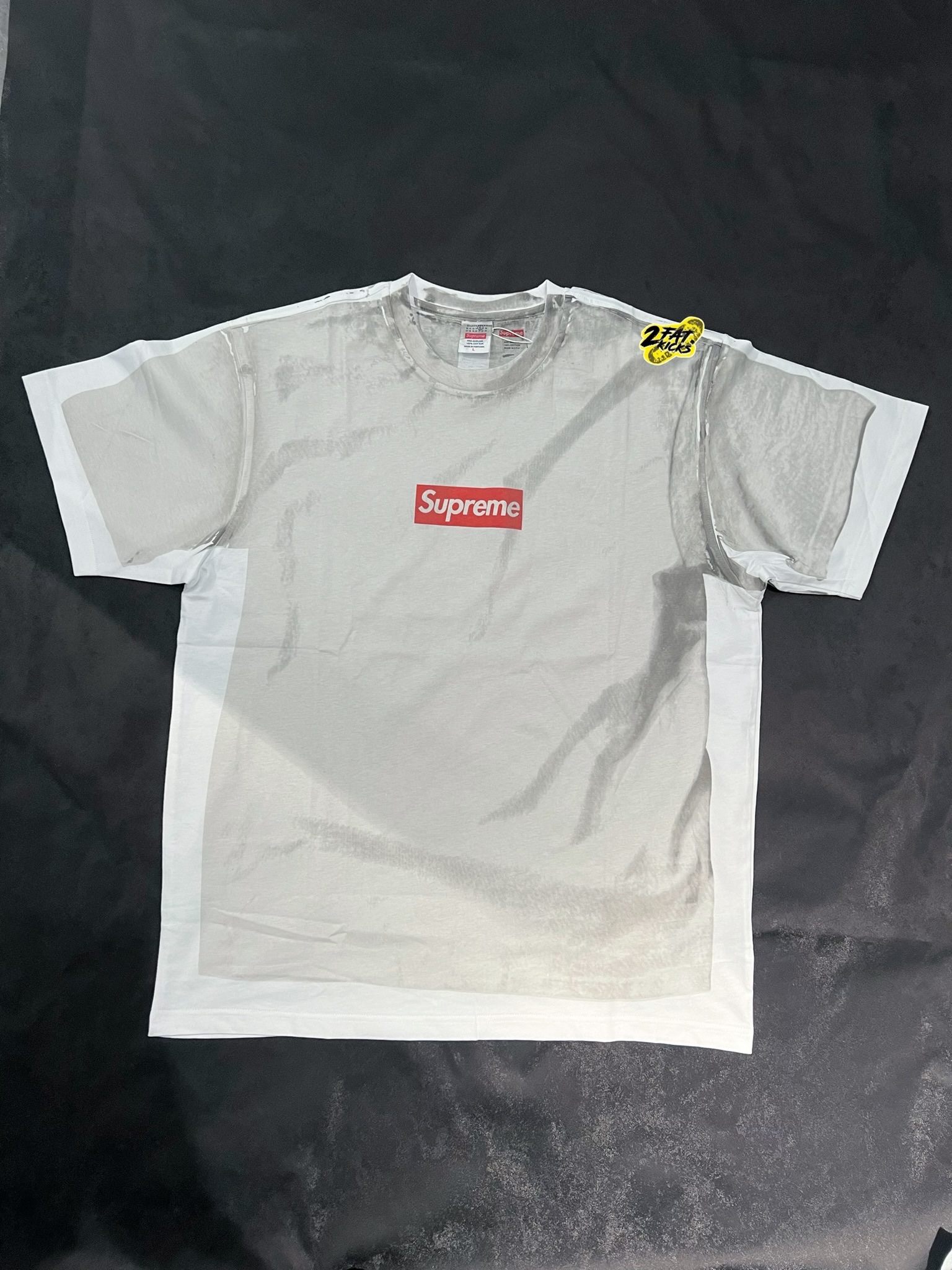 Supreme x MM6 Maison Margiela Box Logo T-Shirt White - 24SS 착용 스타일 - 3