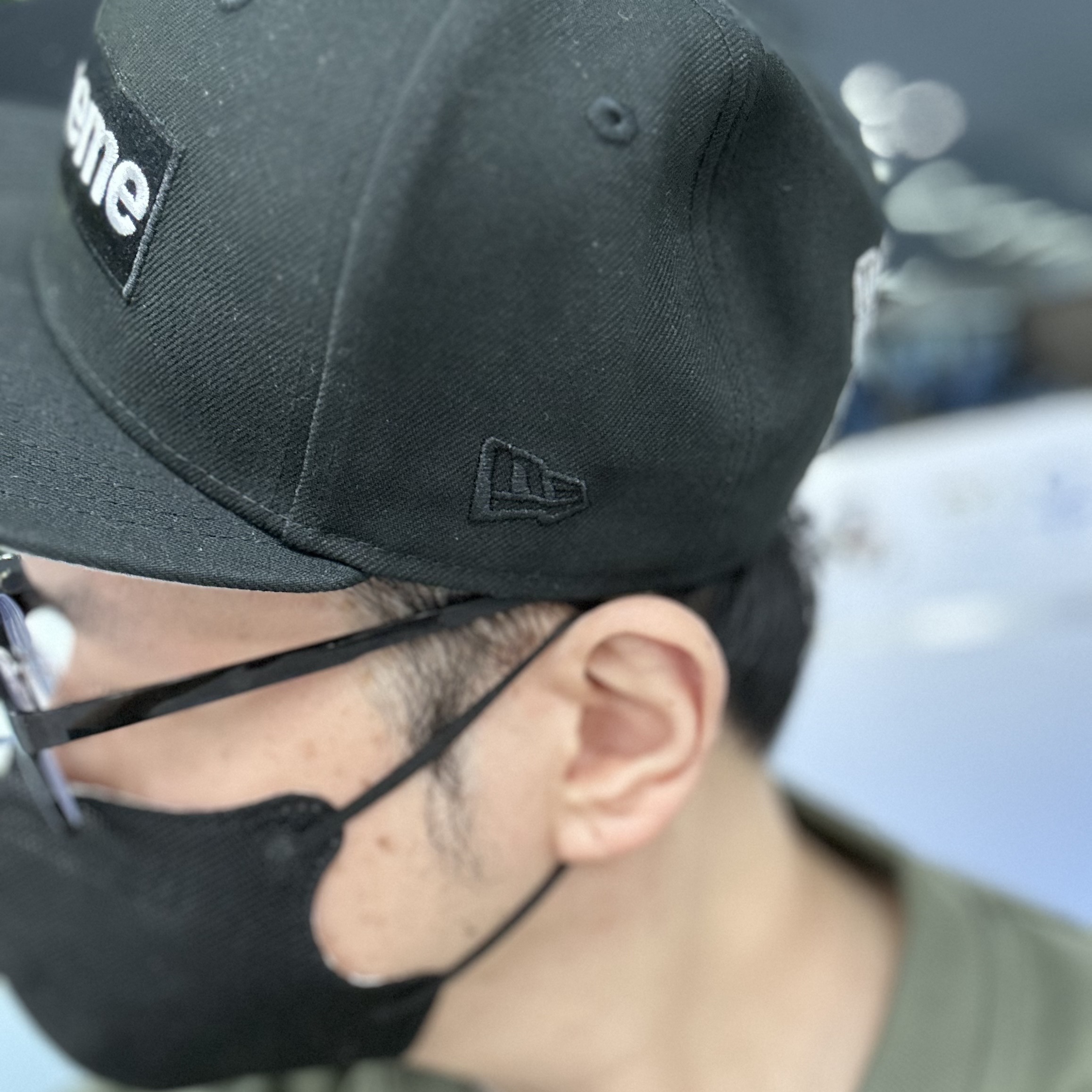 Supreme Sharpie Box Logo New Era Black - 24SS 착용 스타일 - 2